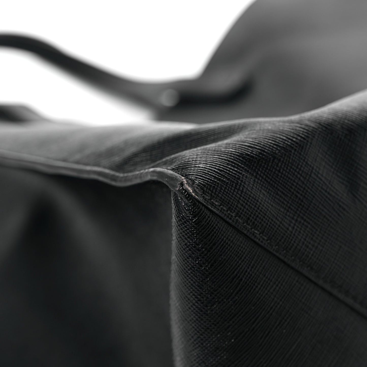 Textured Coated Canvas Medium Stargate Shopper Tote Black
