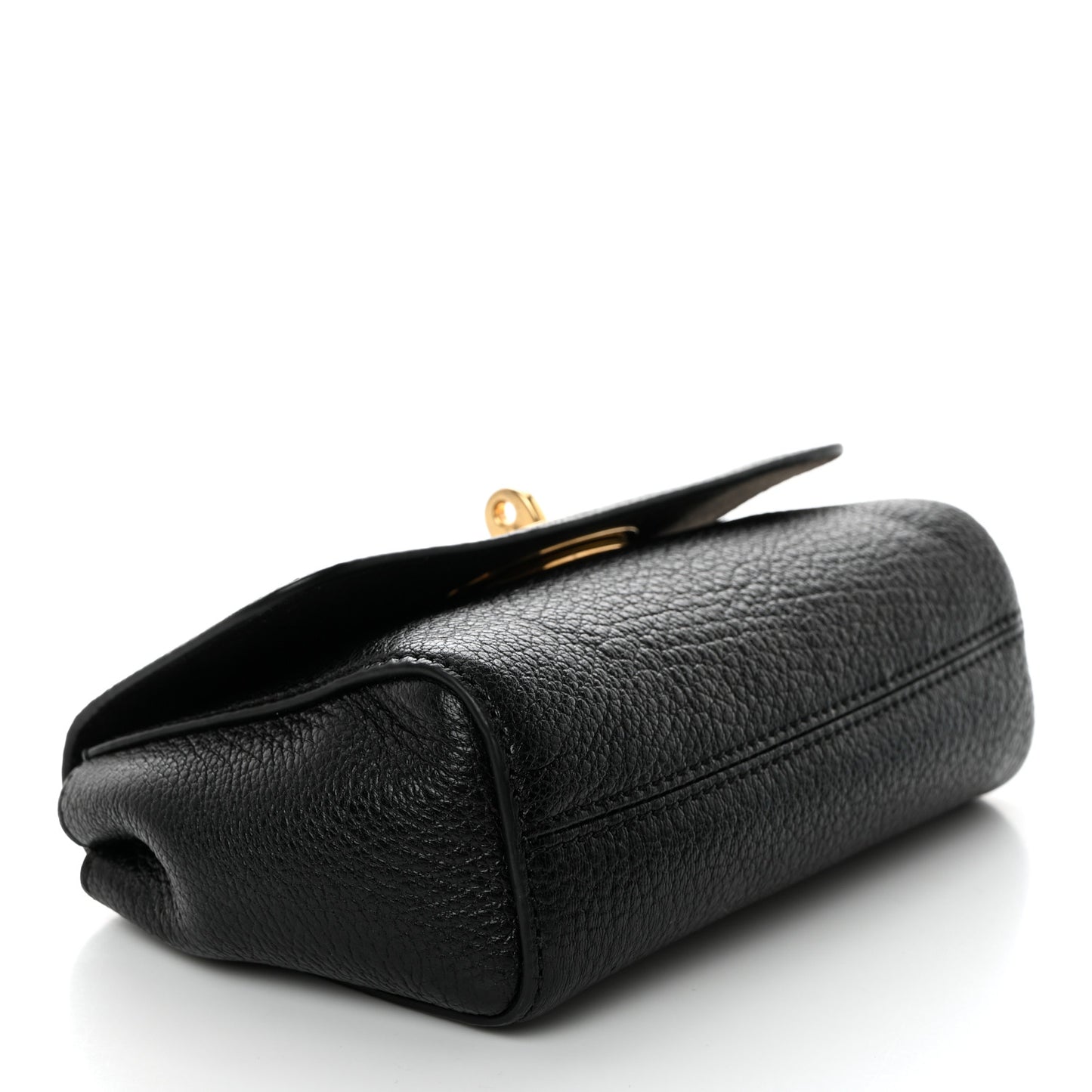 Glossy Goatskin Mini Lily Flap Black