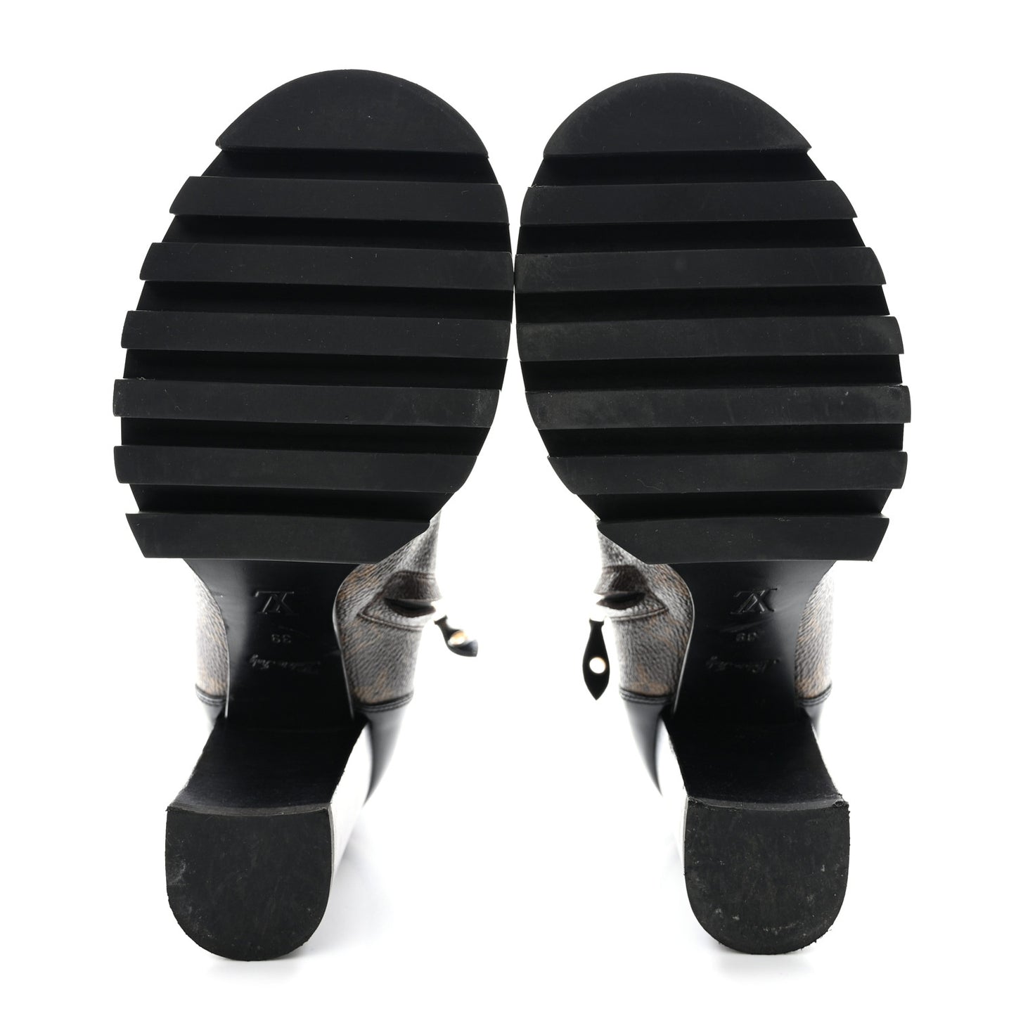 Patent Calfskin Monogram Star Trail Ankle Boots 39 Black
