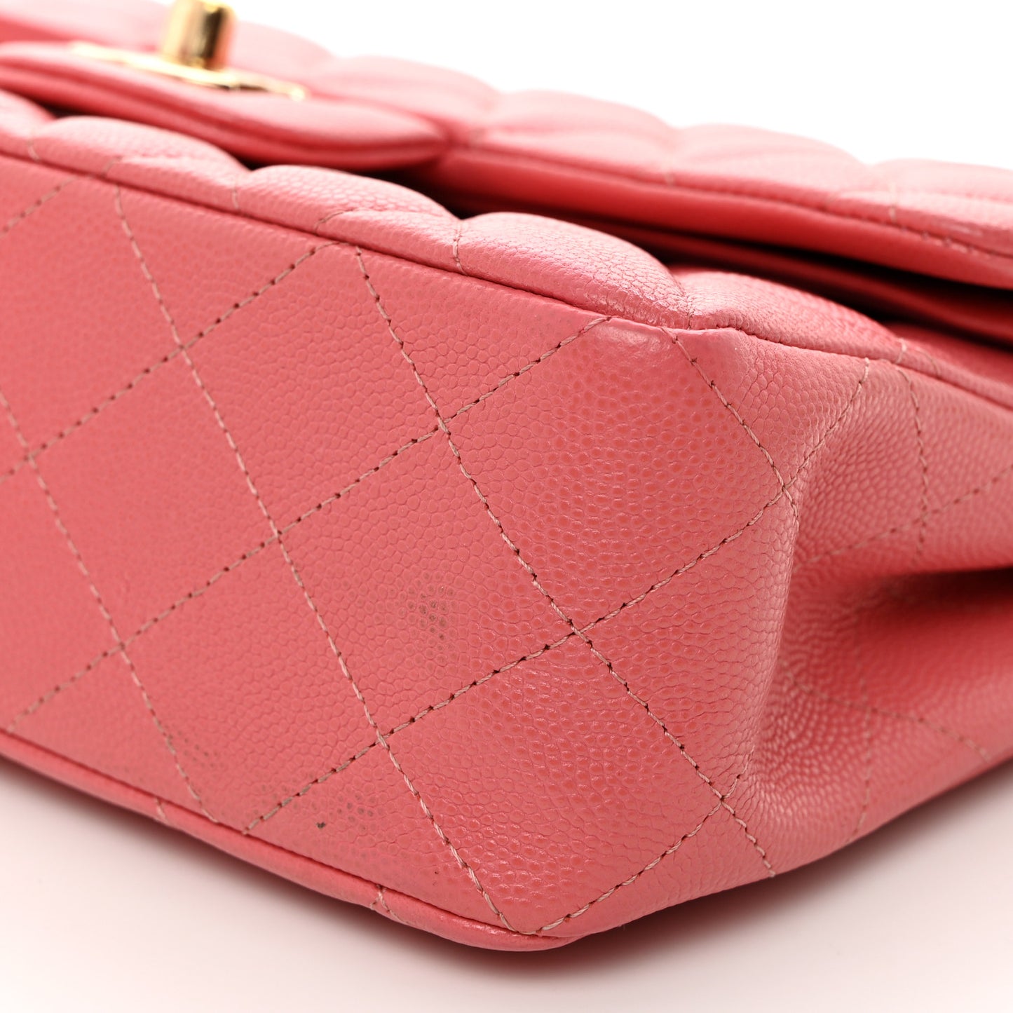 Caviar Quilted Small Double Flap Pink