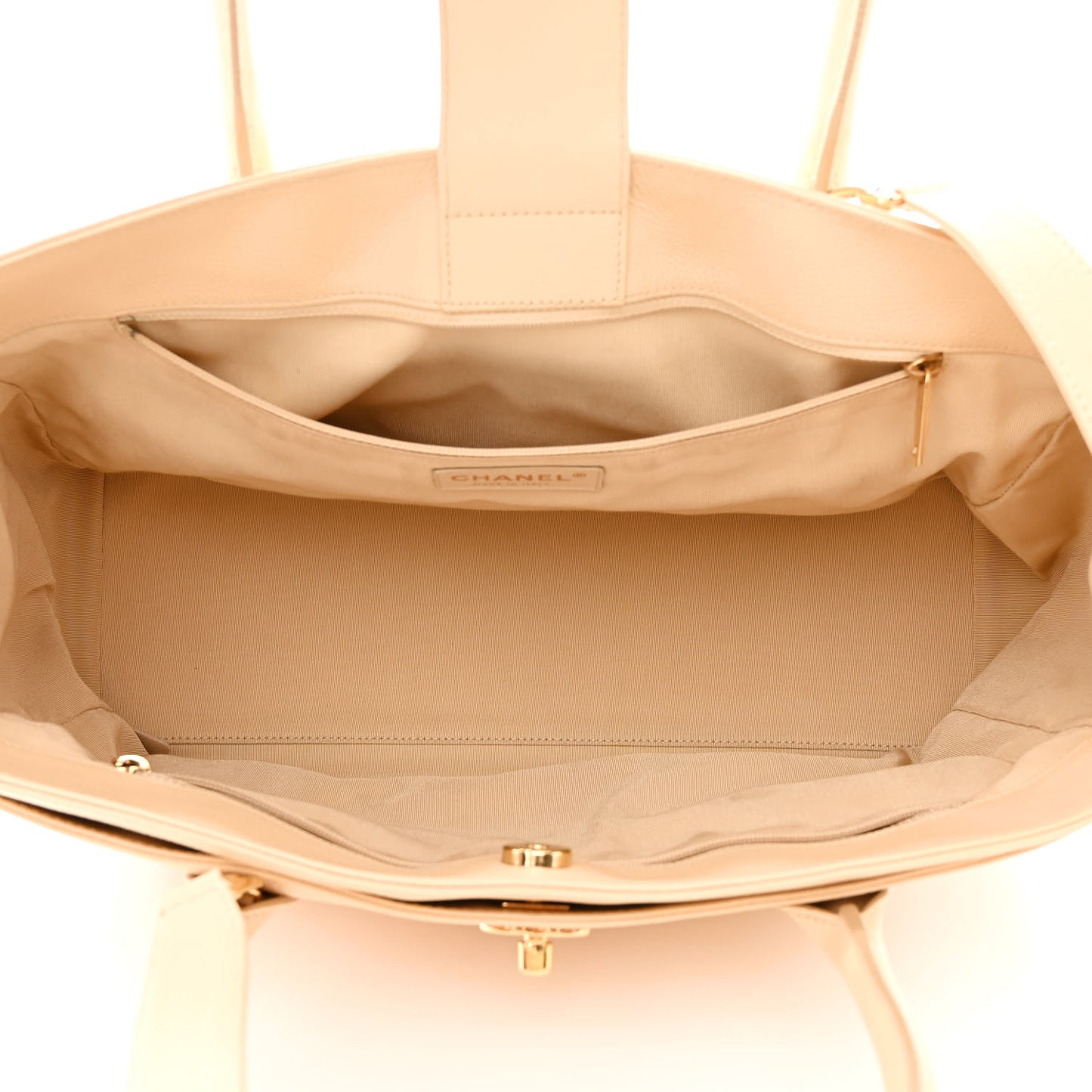 Calfskin Cerf Executive Shopper Tote Light Beige