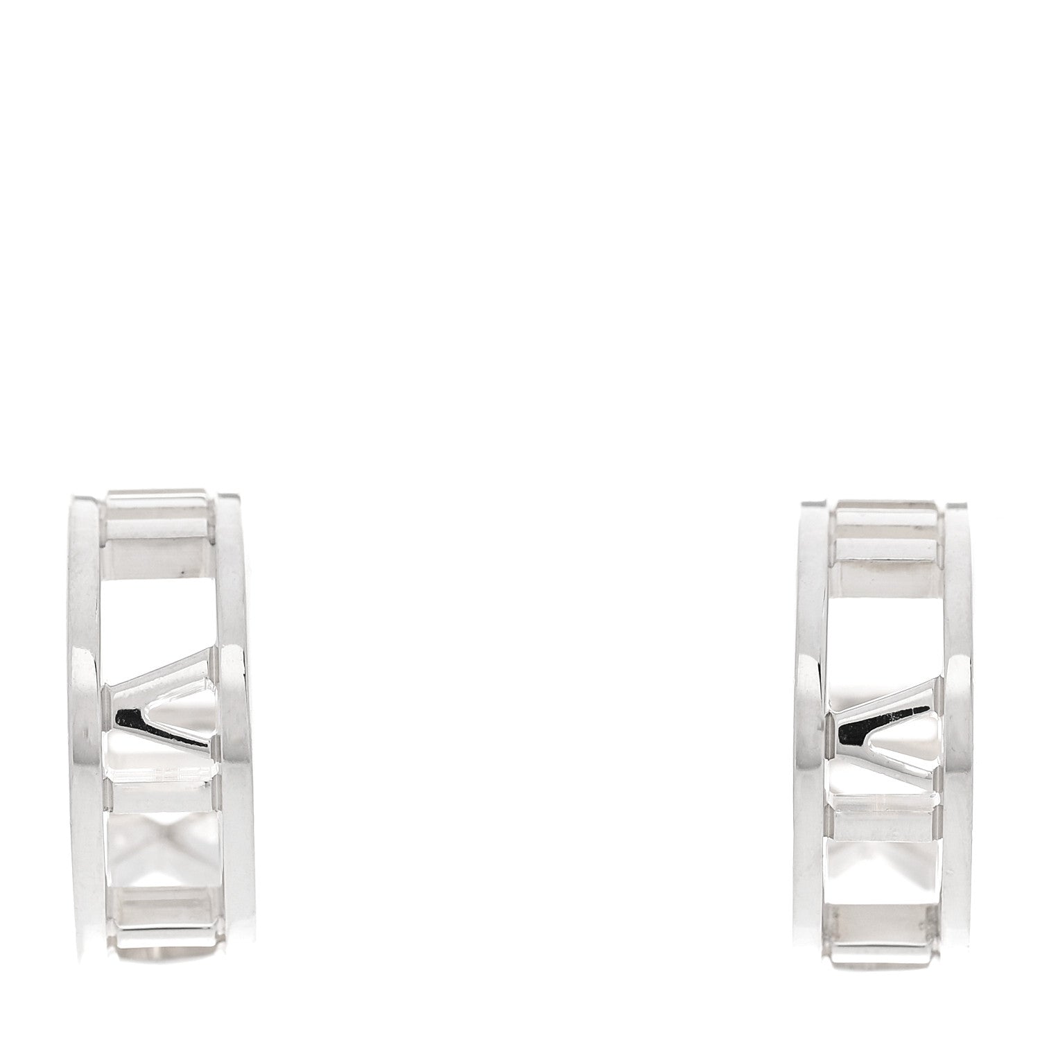 Tiffany Sterling Silver Small Atlas Open Hoop Earrings 1831809