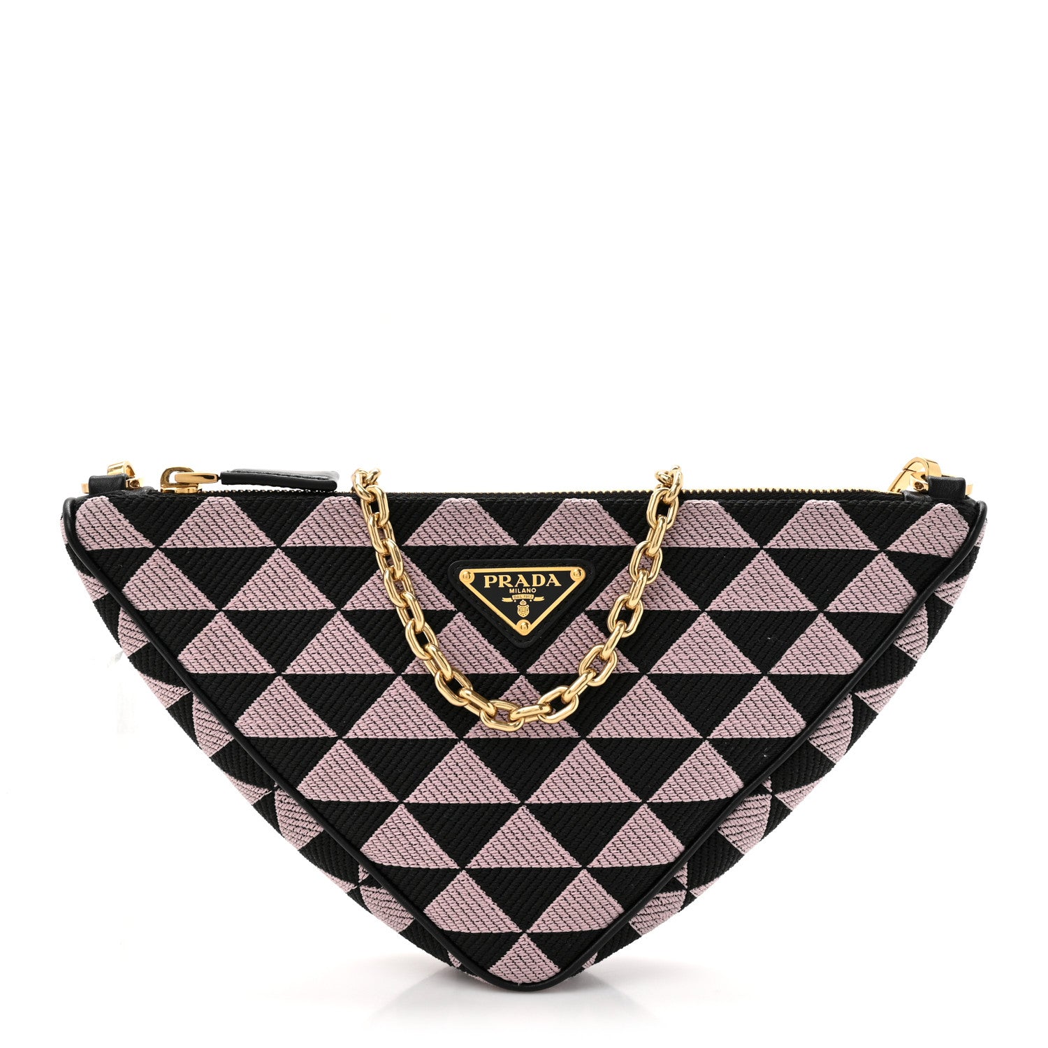 Prada Jacquard Triangolo Symbole Embroidered Mini Triangle Bag