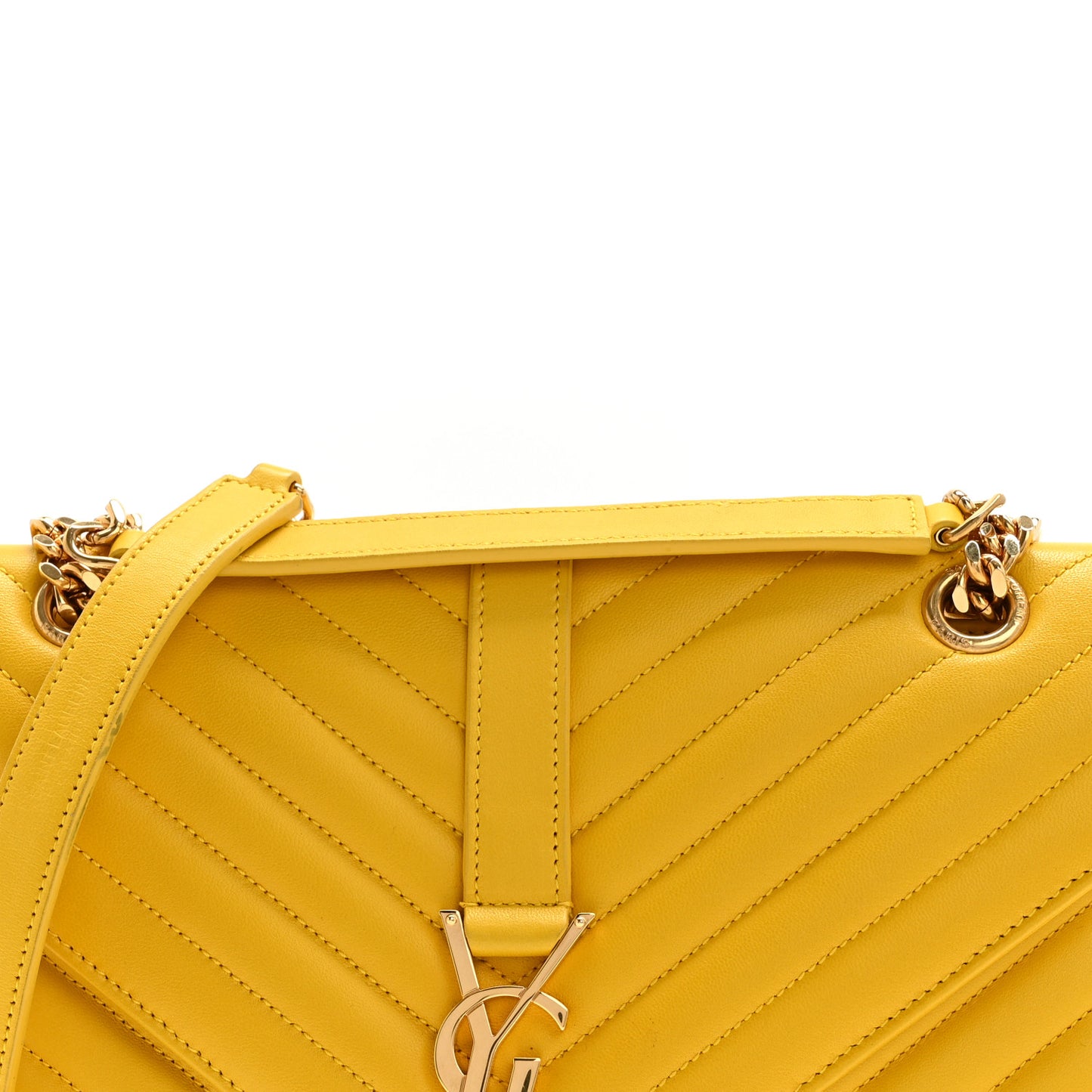 Lambskin Matelasse Chevron Medium Monogram Satchel Mimosa