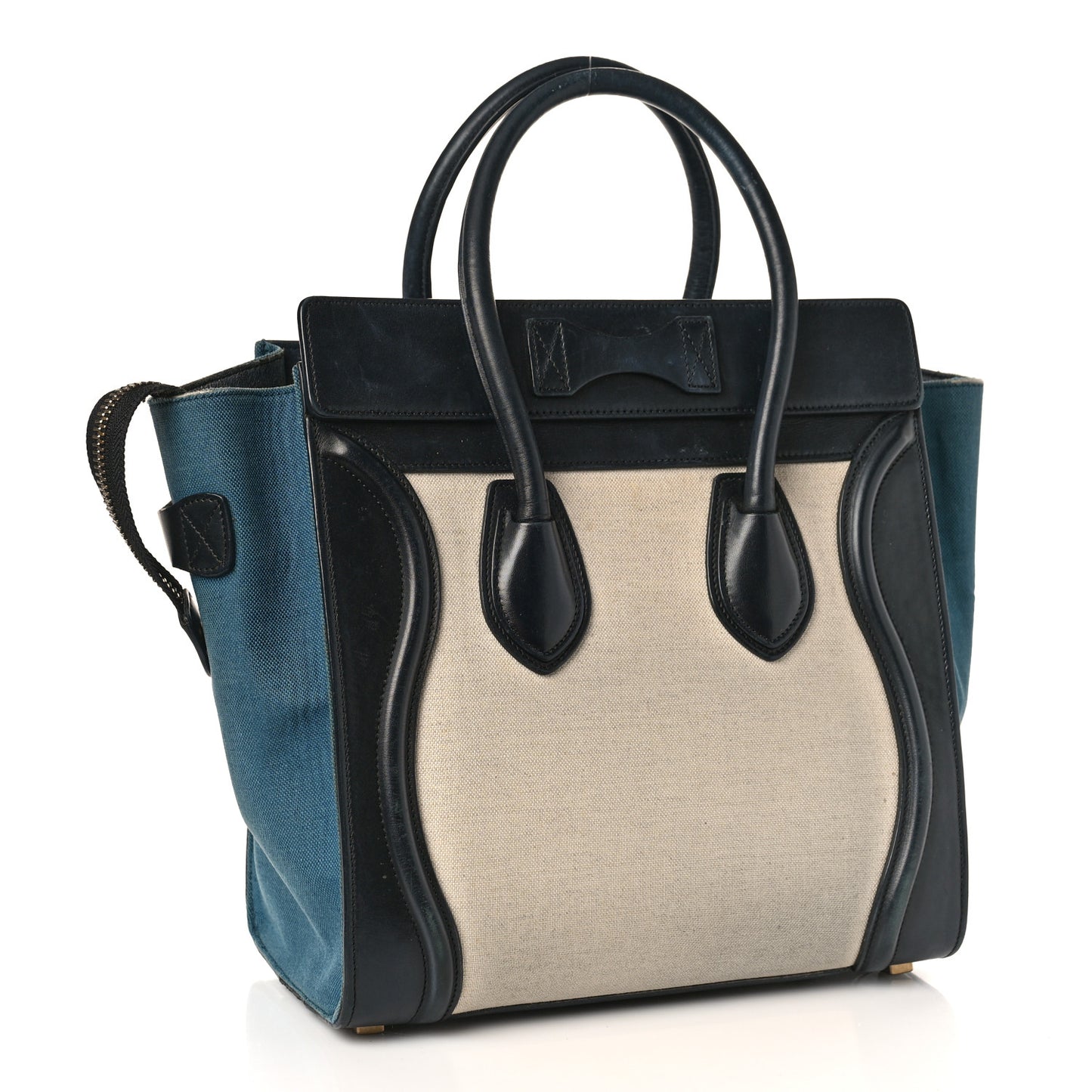 Canvas Smooth Calfskin Micro Tri-Color Luggage Royal