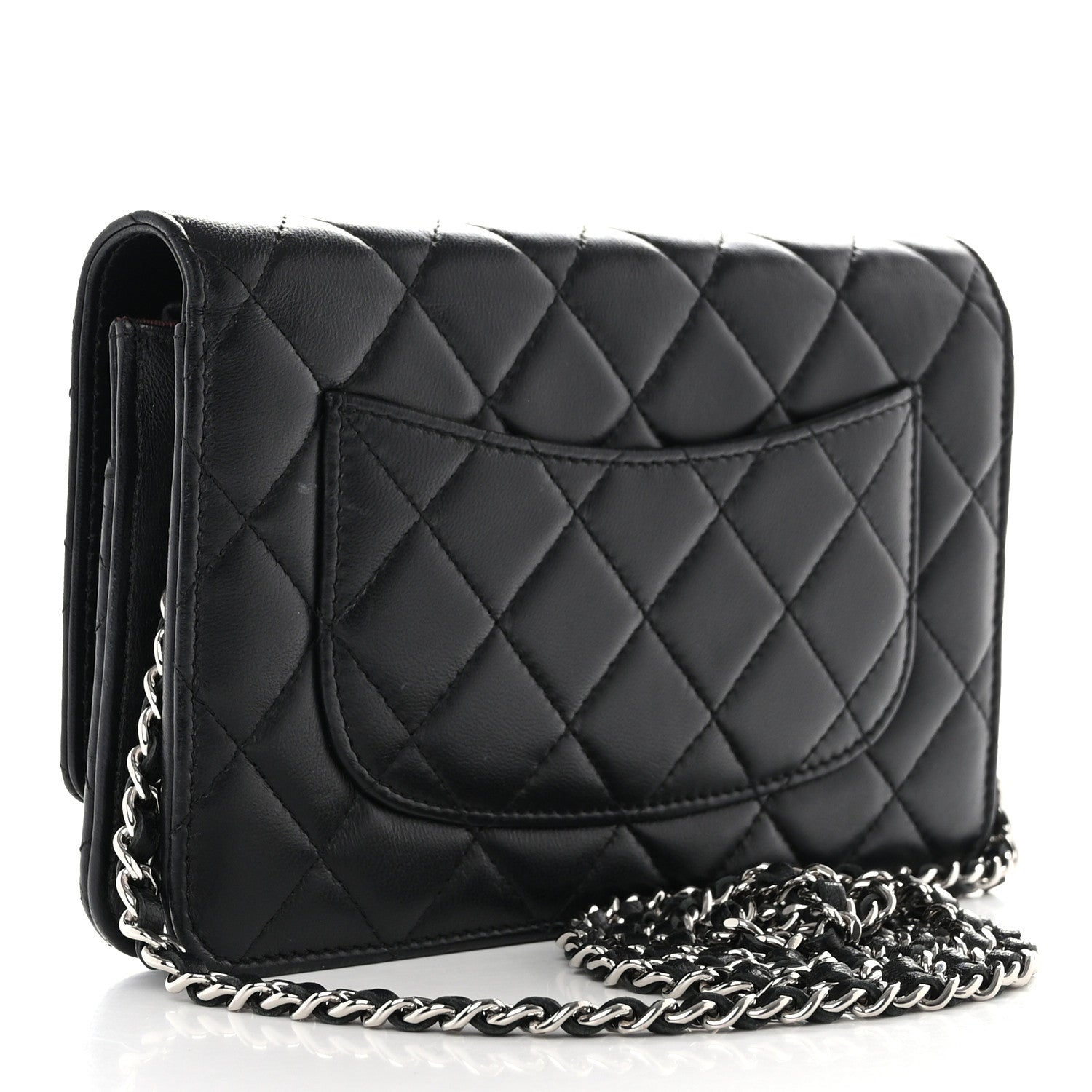 Chanel Lambskin Quilted Wallet On Chain WOC Black 3 of 14