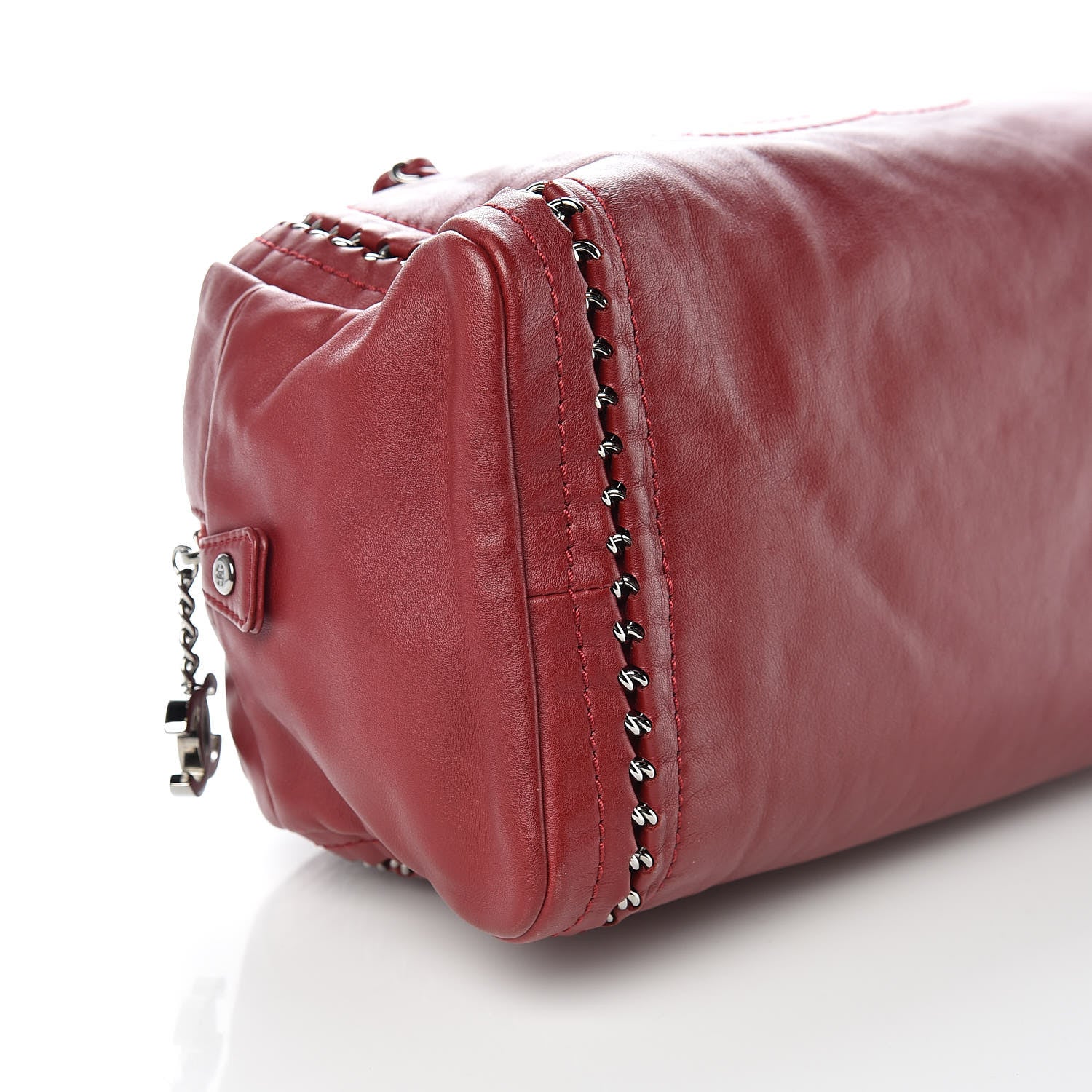 Chanel Smooth Calfskin Medium Luxe Ligne Bowler Red 5 of 14