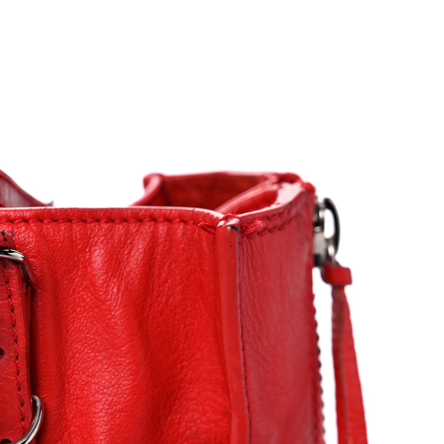 Veau Souple Papier Mini A4 Tote Rouge Cerise