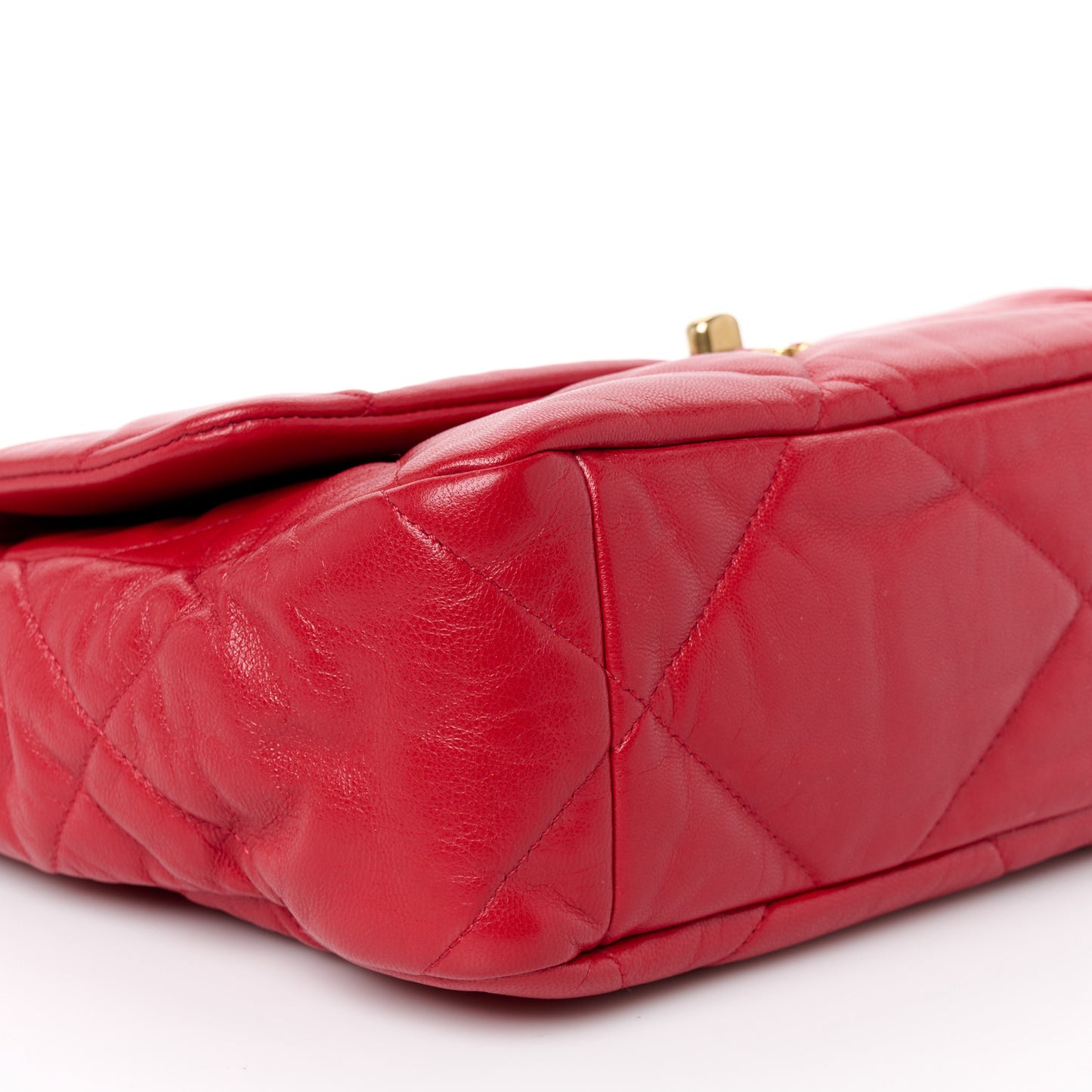 Goatskin Quilted Large Chanel 19 Flap Red