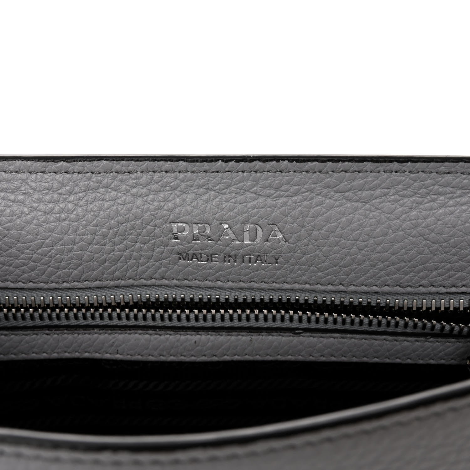 Prada Vitello Daino Soft Shoulder Flap Bag Ardesia 6 of 10