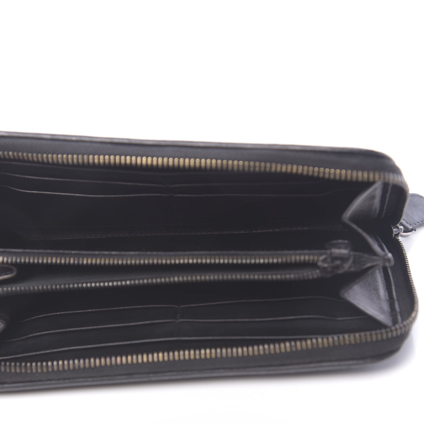 Nappa Intrecciato Zip Around Wallet Black