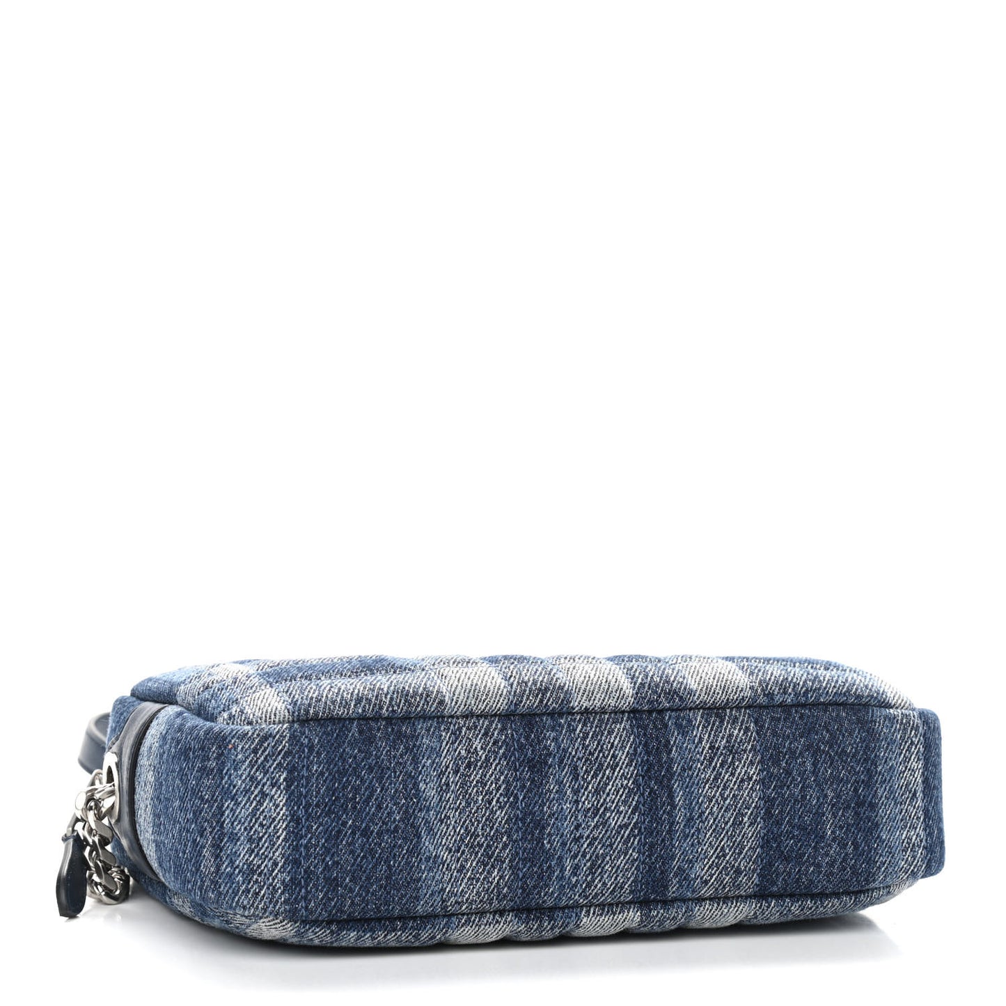 Calfskin Demin Check Small Lola Camera Bag Navy