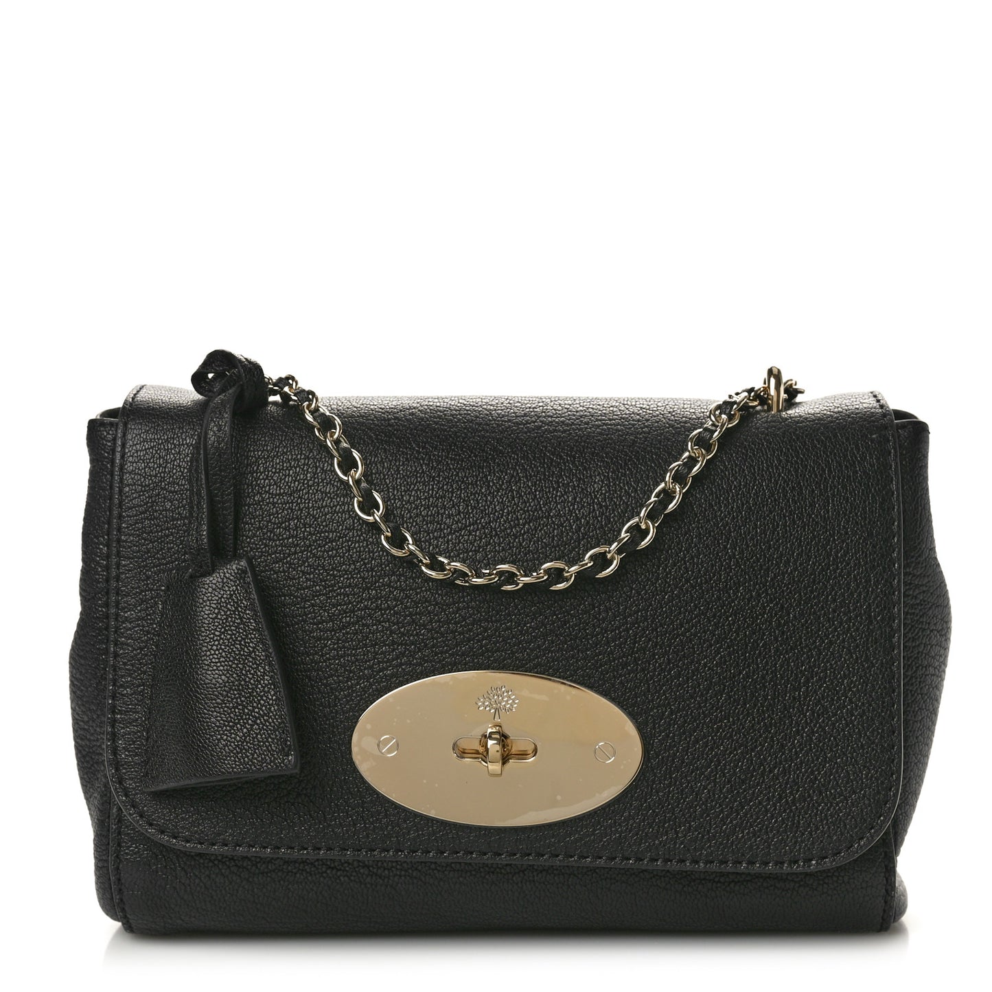 Glossy Goatskin Small Lily Flap Black