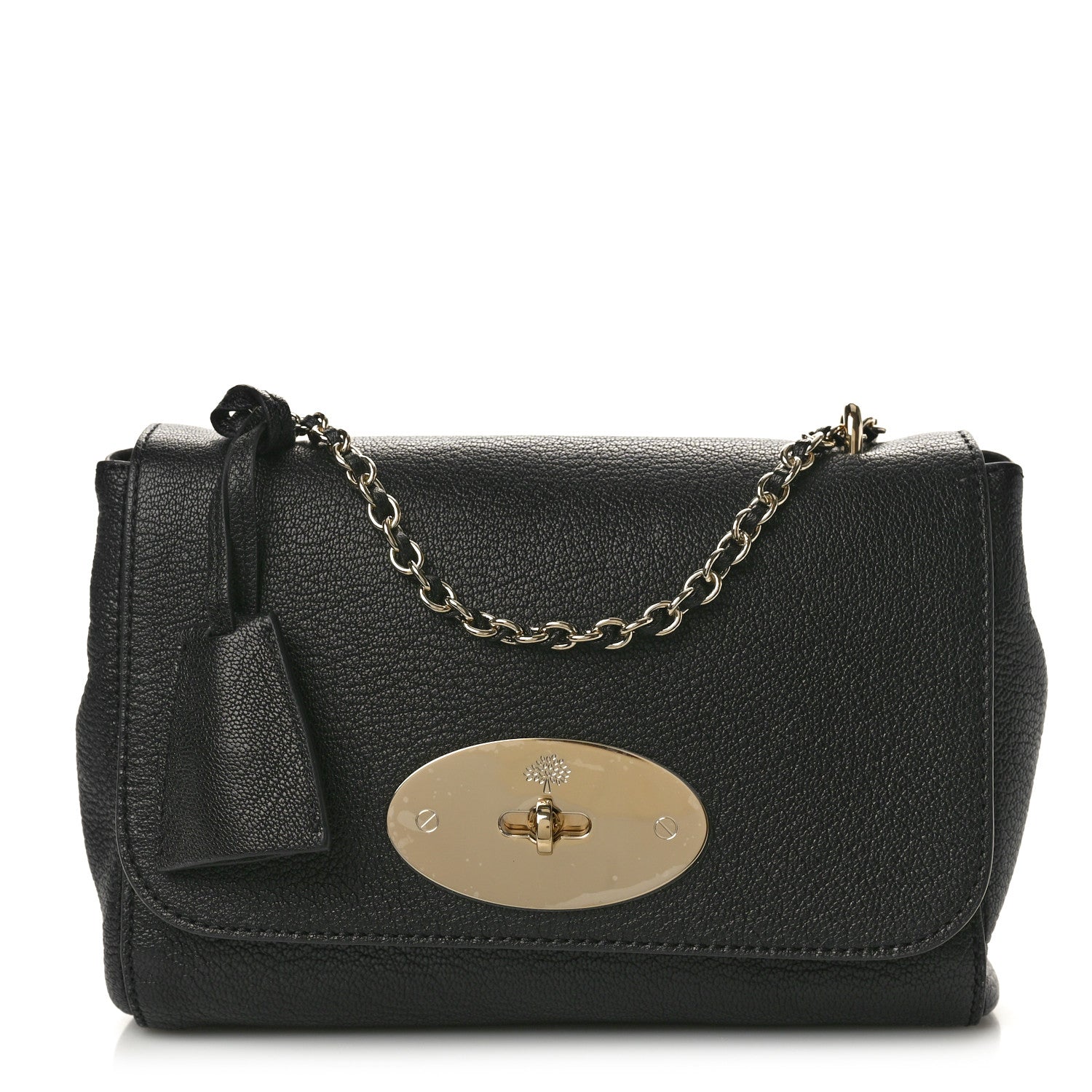 Mulberry Glossy Goatskin Small Lily Flap Black 1 of 9