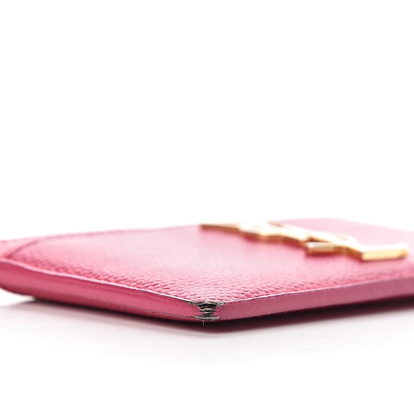 Grain De Poudre Monogram Credit Card Case Fuschia