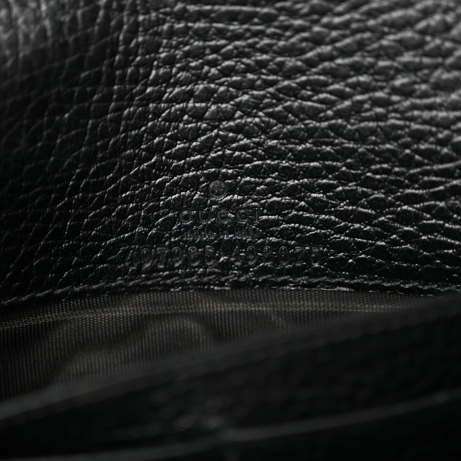 Gucci Dollar Calfskin Enamel Monochrome Mini GG Marmont Chain Wallet Black 6 of 11