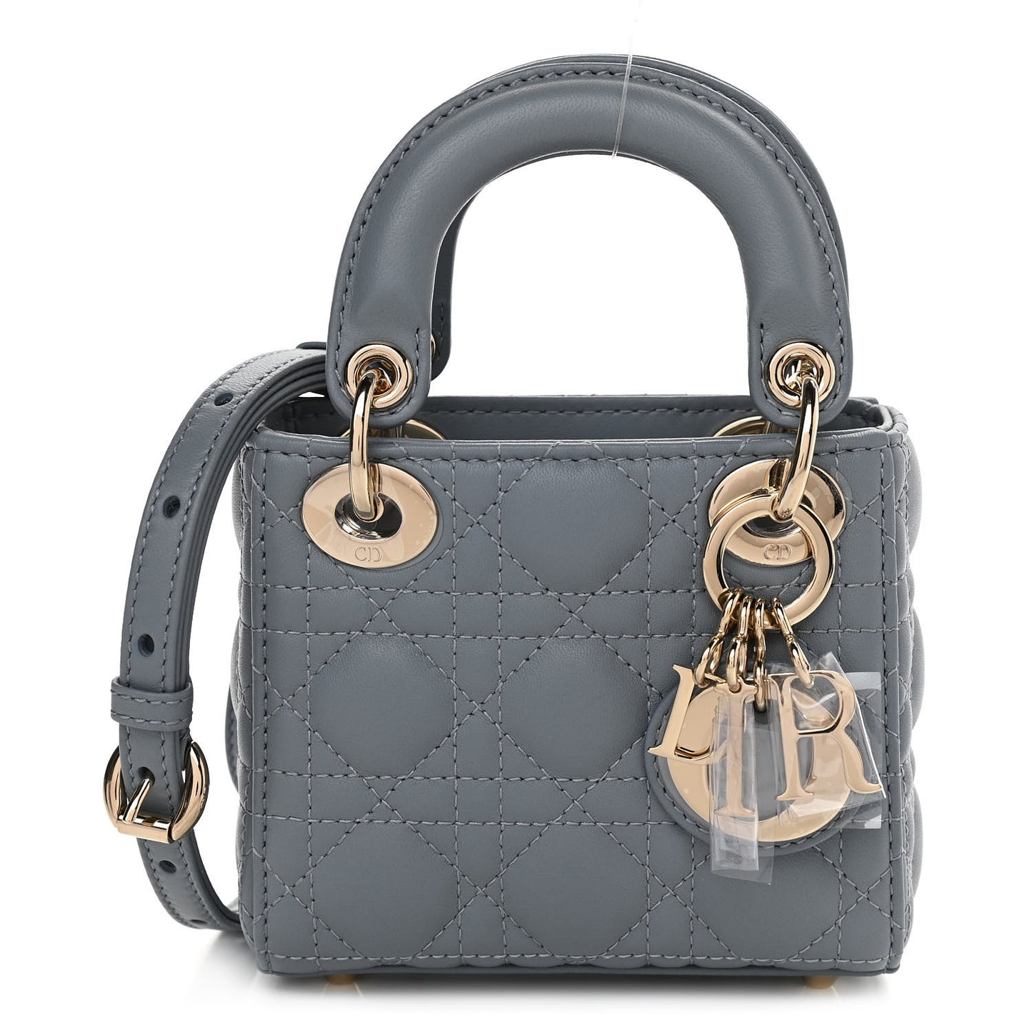 Lambskin Cannage Micro Lady Dior Cloud Blue