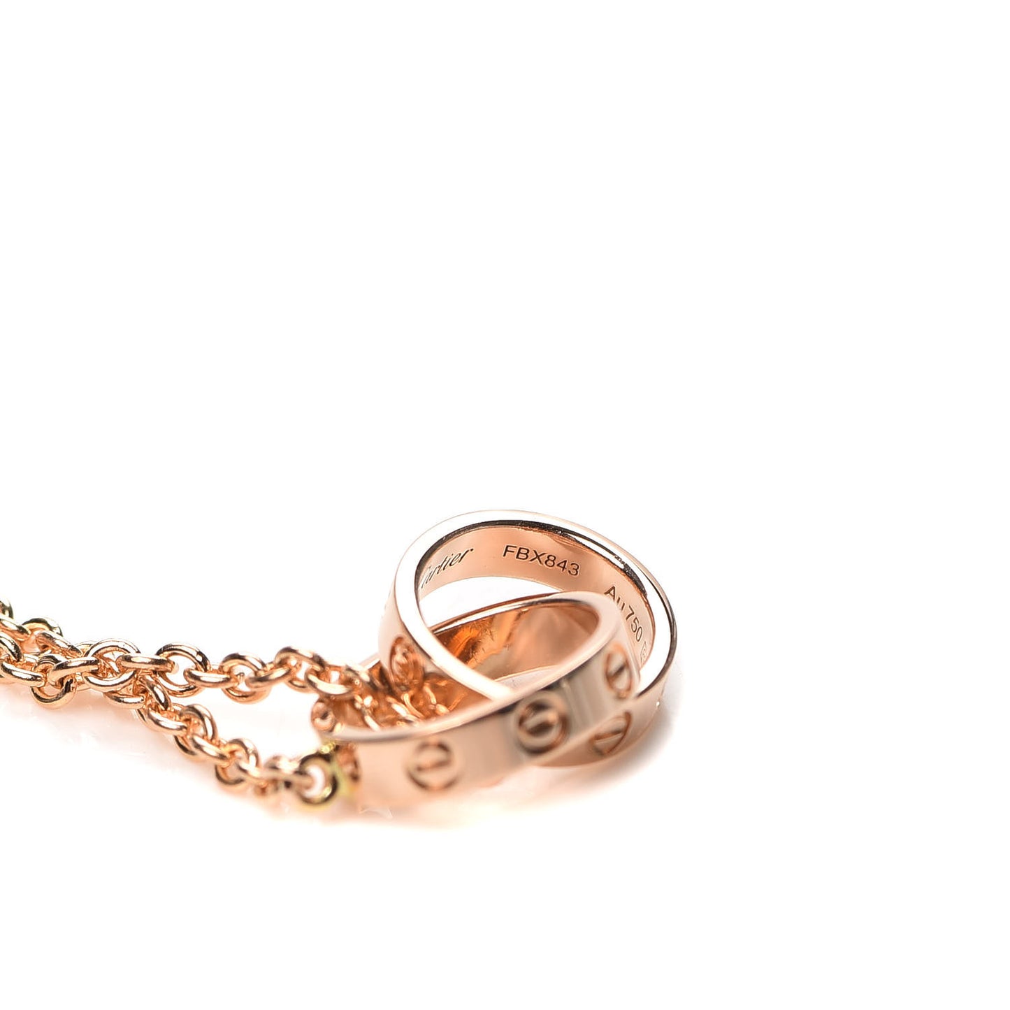 18K Pink Gold Interlocking LOVE Necklace