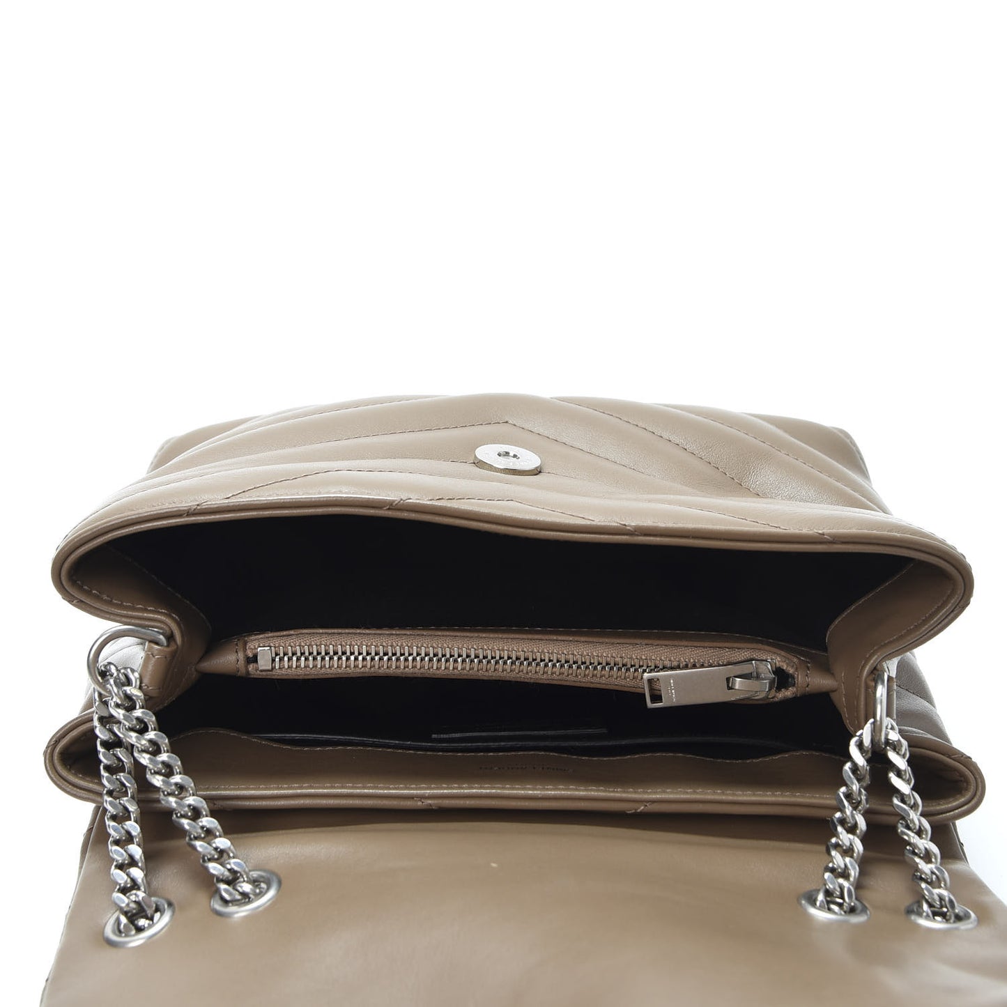 Calfskin Y Quilted Monogram Small Loulou Chain Satchel Faggio