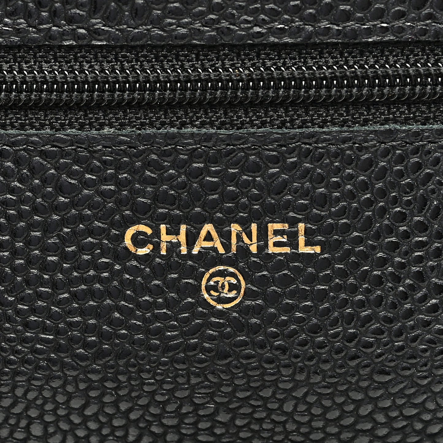Caviar Quilted Wallet on Chain WOC Black
