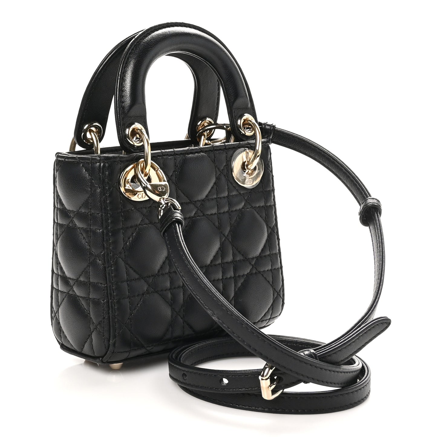 Lambskin Cannage Micro Lady Dior Black