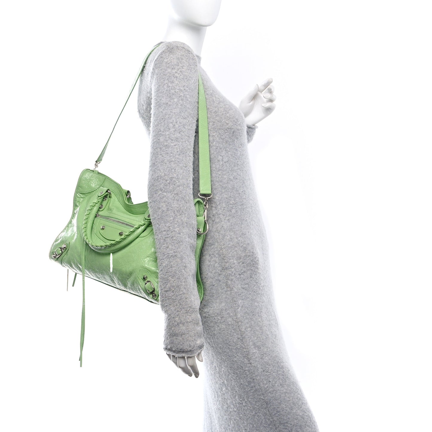 Agneau Arena Storico Classic Silver Hardware Medium Le City Green
