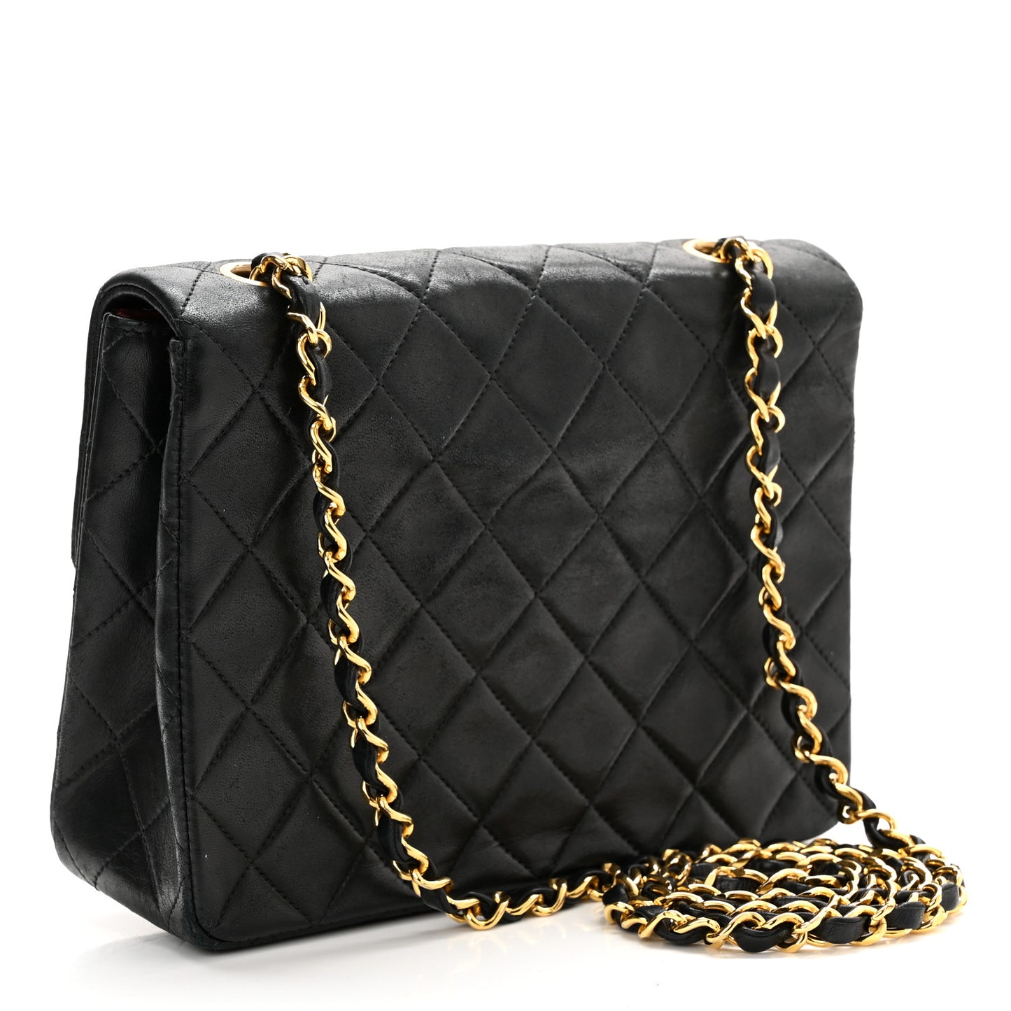Lambskin Mini Square Flap Black