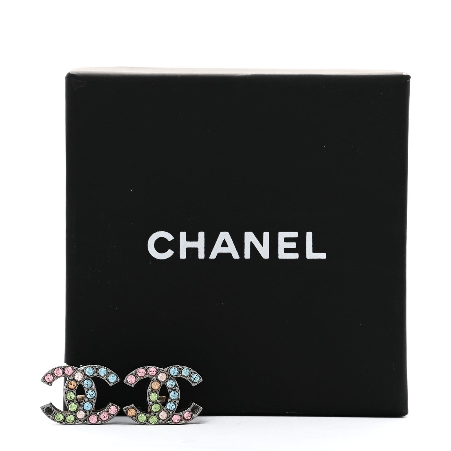 Ruthenium Crystal CC Earrings Multicolor