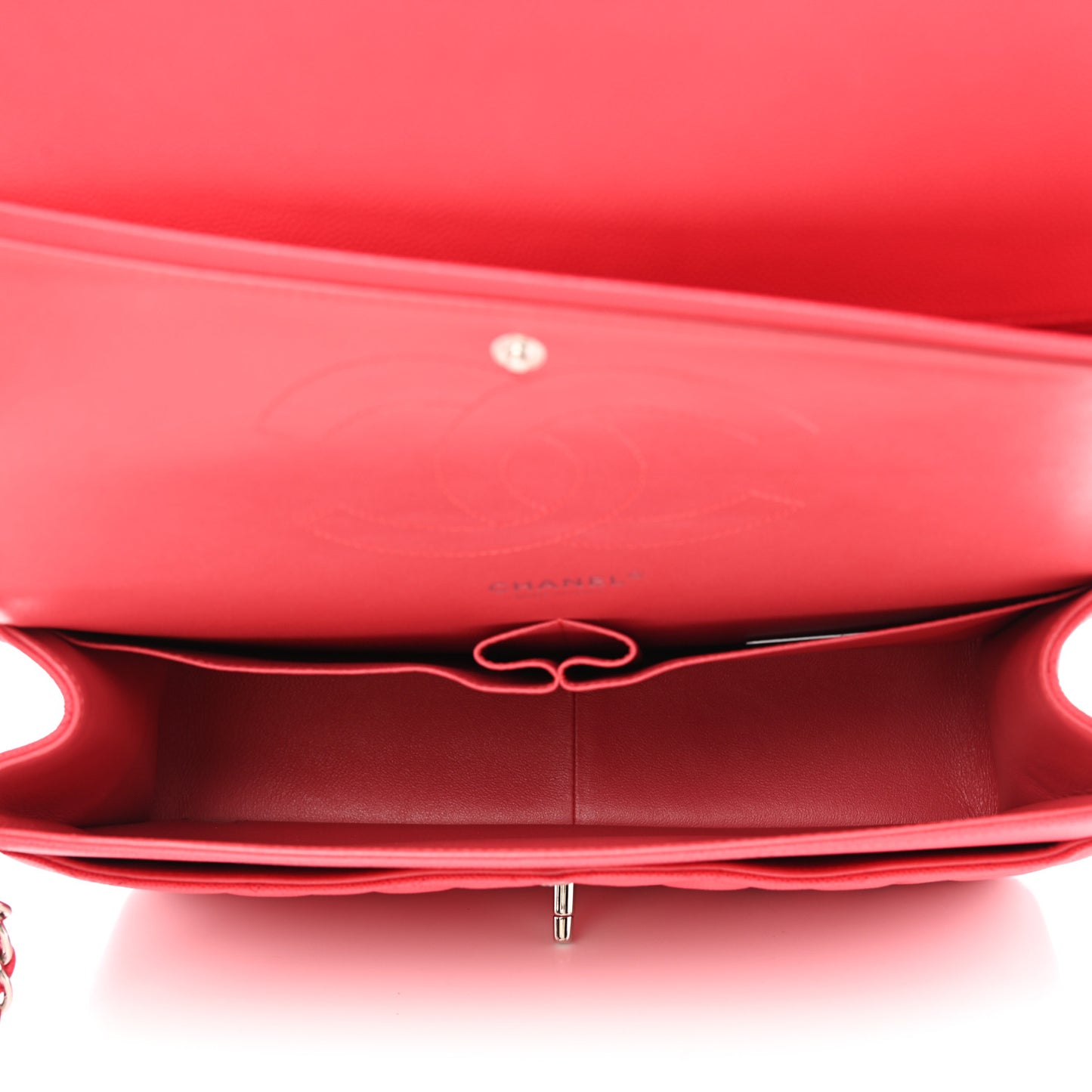 Caviar Quilted Jumbo Double Flap Dark Pink