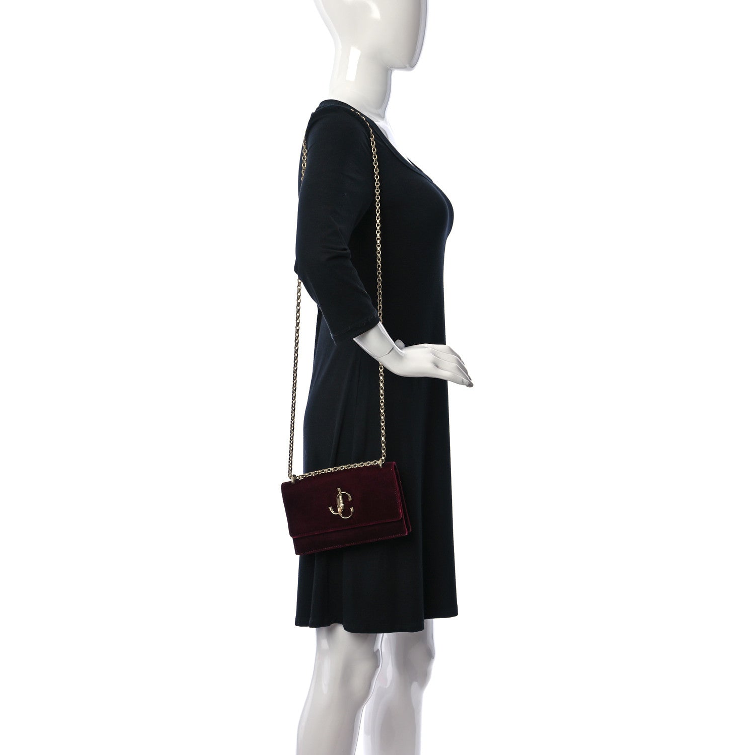 Jimmy Choo Velvet Bohemia Bag Bordeaux 3 of 13