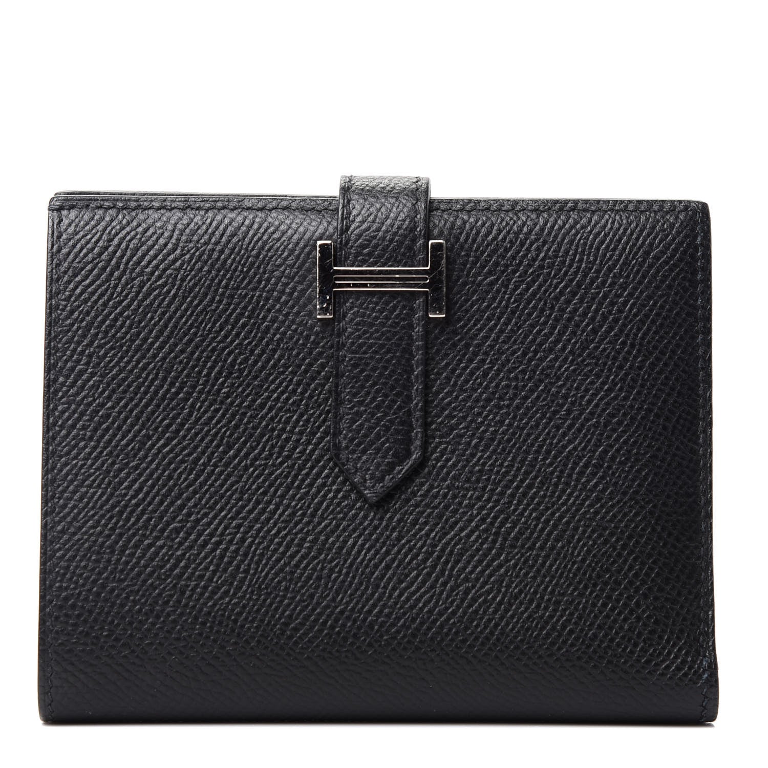 Hermes Epsom Bearn Compact Wallet Black 1 of 7