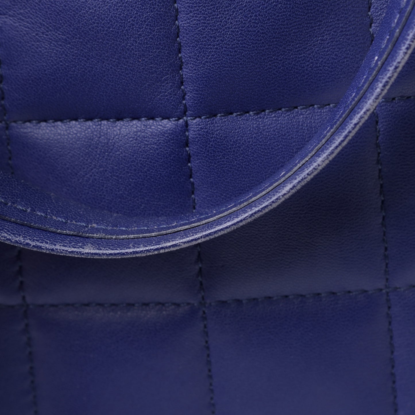 Lambskin Quilted Horizontal Cabas Blue