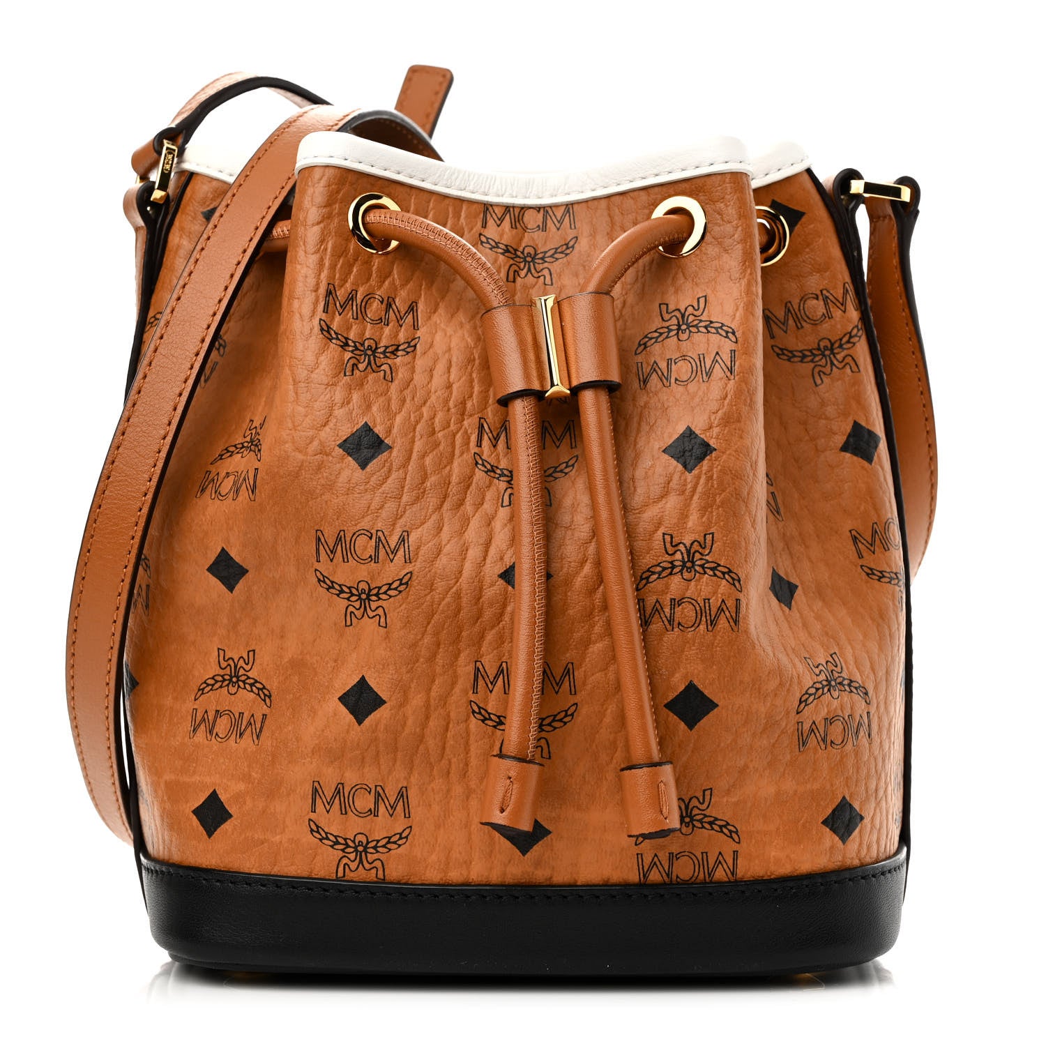 MCM Visetos Zoo Rabbit Drawstring Bucket Bag Cognac 4 of 10