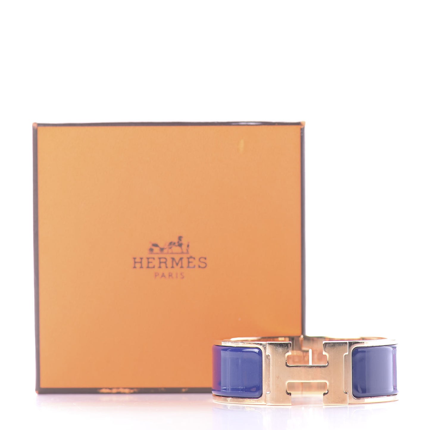 Enamel Wide Clic Clac H Bracelet PM Bleu Imperial