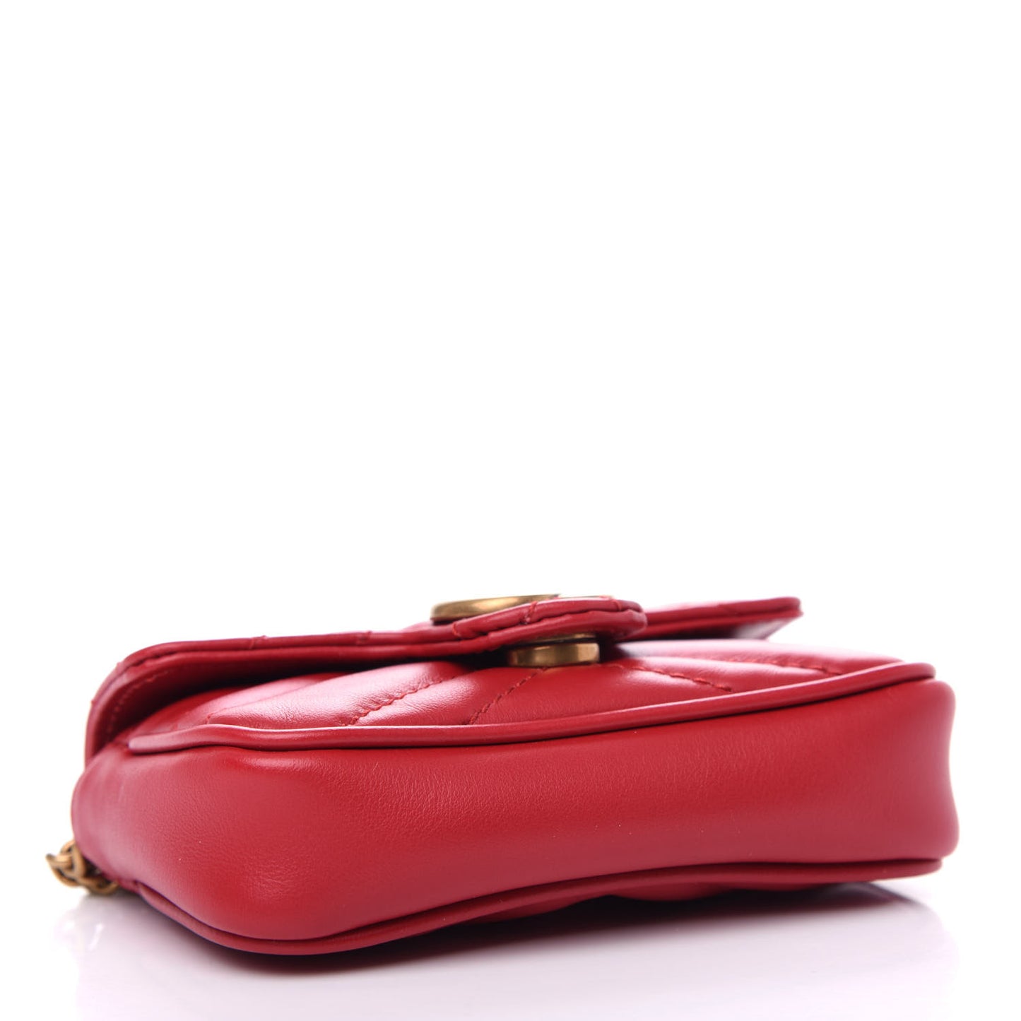 Calfskin Matelasse GG Marmont 2.0 Coin Purse On A Chain Hibiscus Red