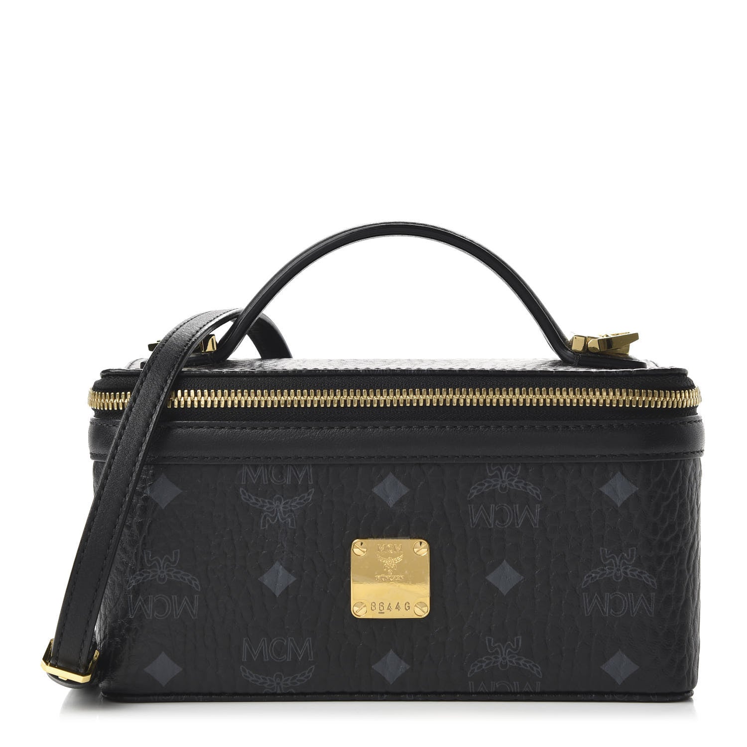 MCM Visetos Rockstar Vanity Case Black 670076 – FASHIONPHILE