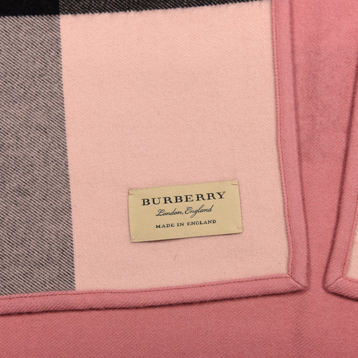 Wool Solid To Check Charlotte Cape Scarf Pink