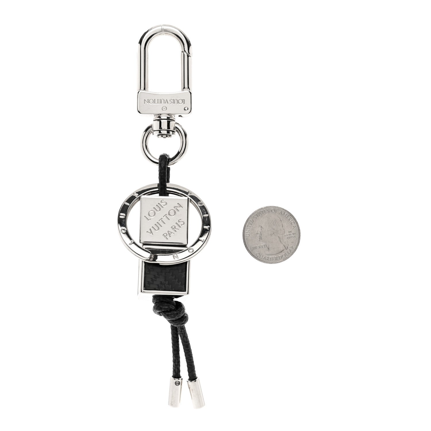 Louis Vuitton Palladium Damier Graphite Dice Bag Charm Key Holder 2 of 3