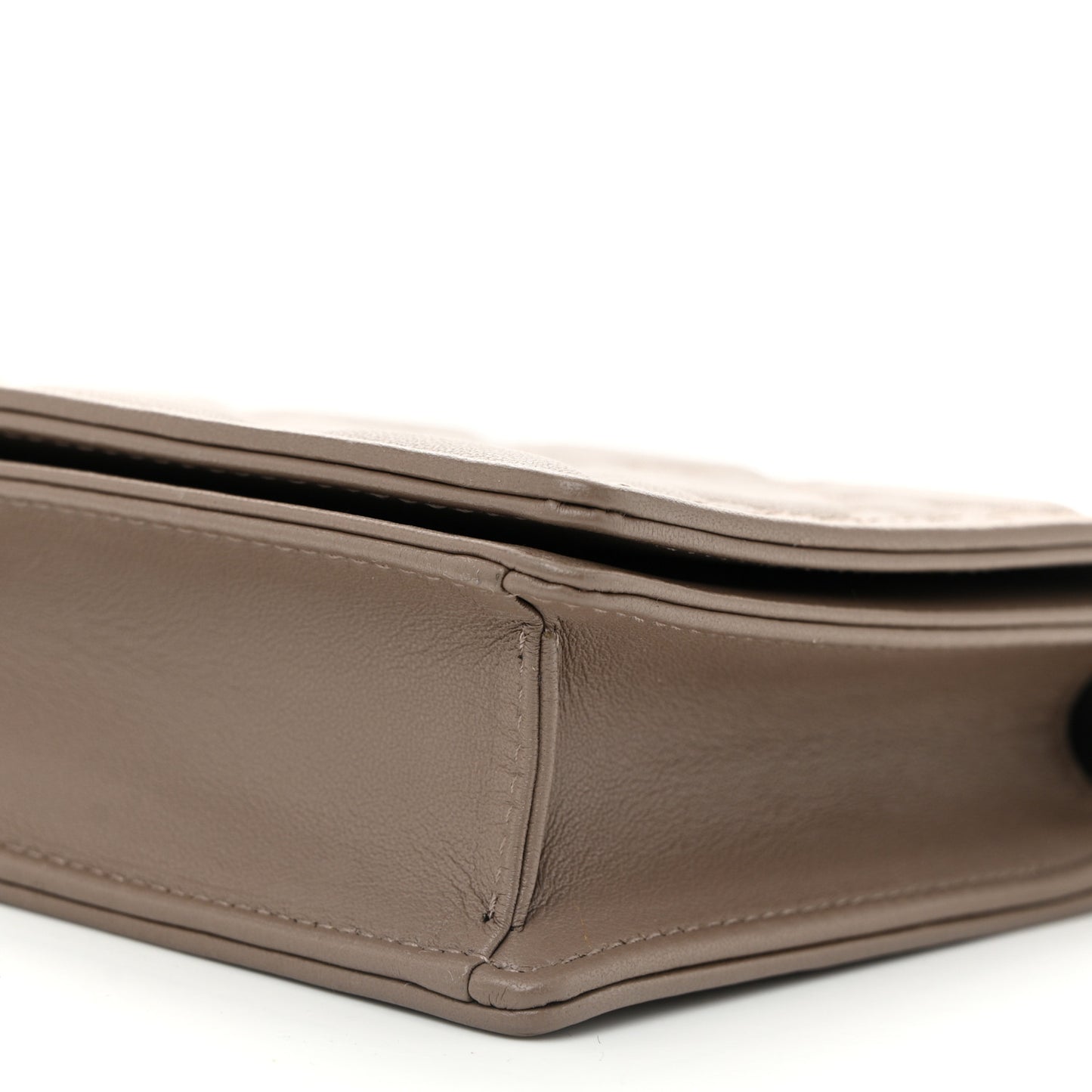 Lambskin Cannage Lady Dior Pouch Warm Taupe