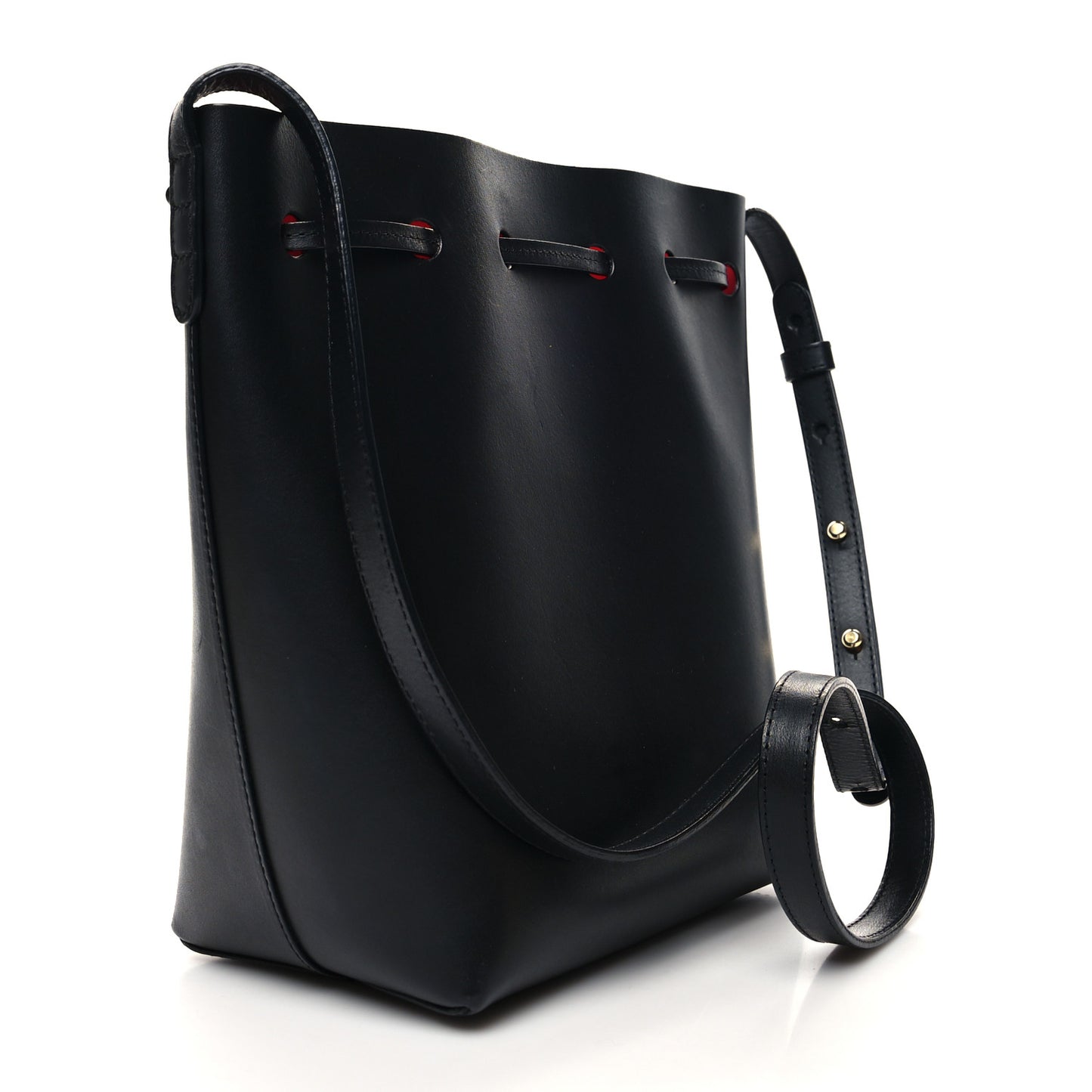 Vegetable Tanned Calfskin Bucket Bag Black Flamma