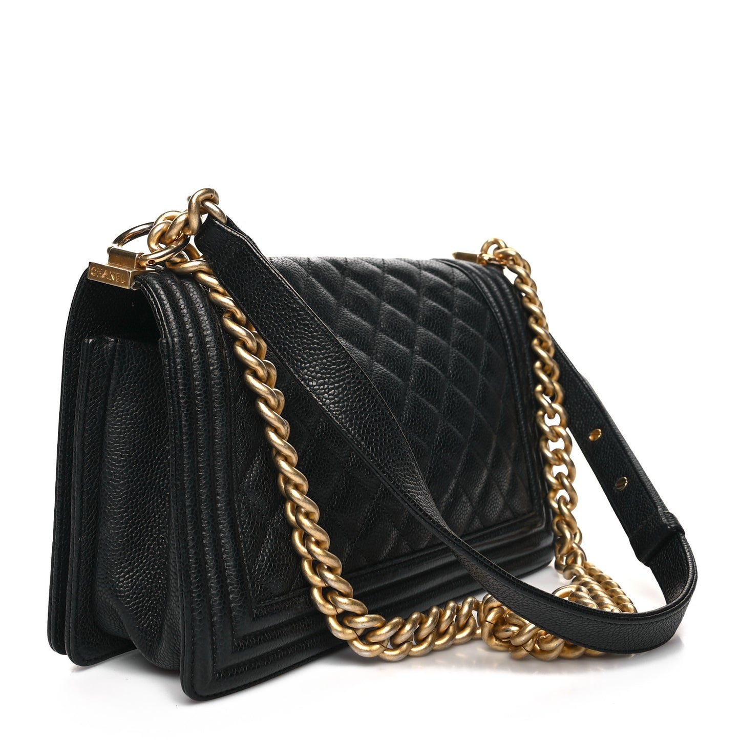 Caviar Quilted Medium Boy Flap Black