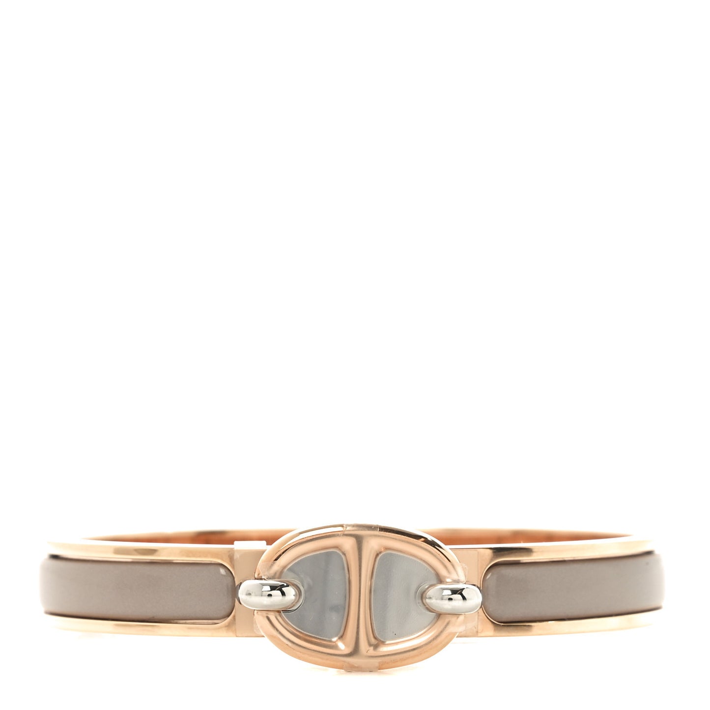 Enamel Mini Clic Chaine d'Ancre Bracelet PM Marron Glace