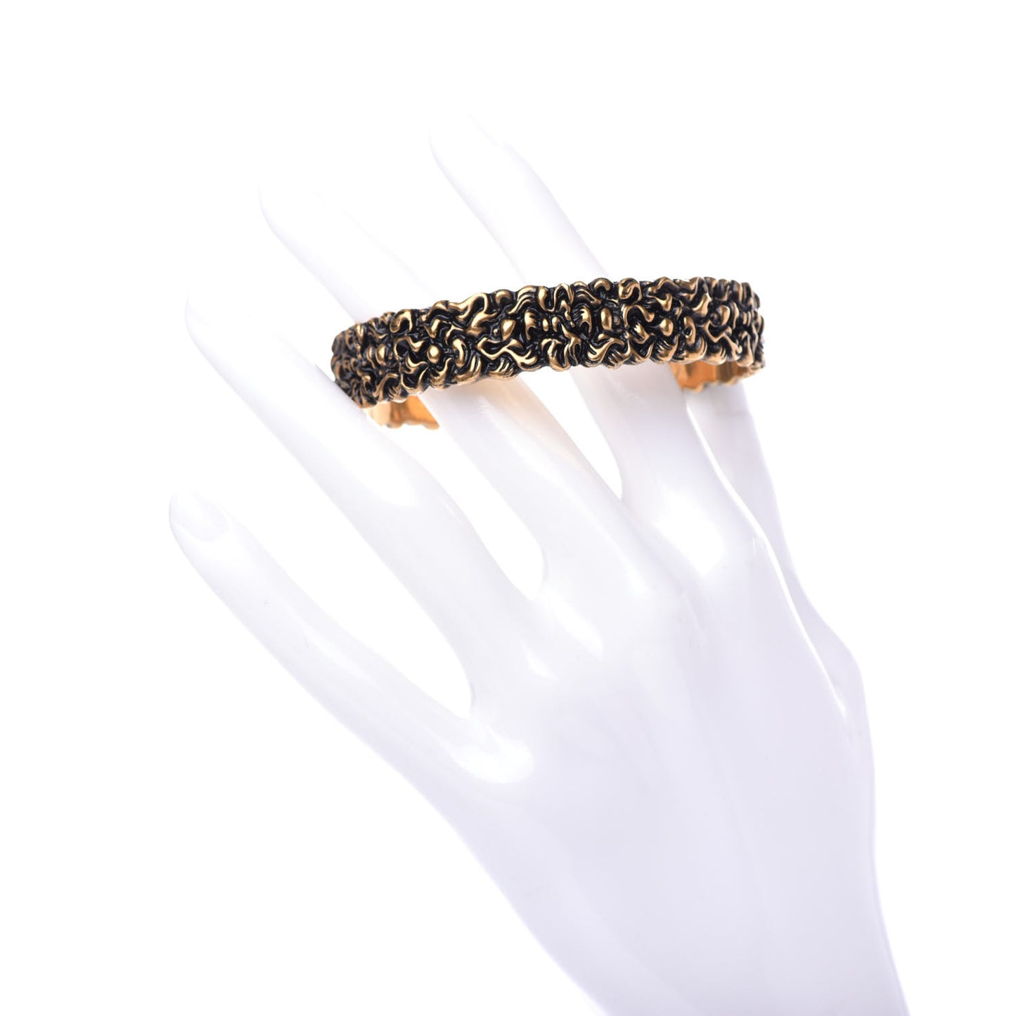Metal Lion Mane Cuff Bracelet L Aged Gold