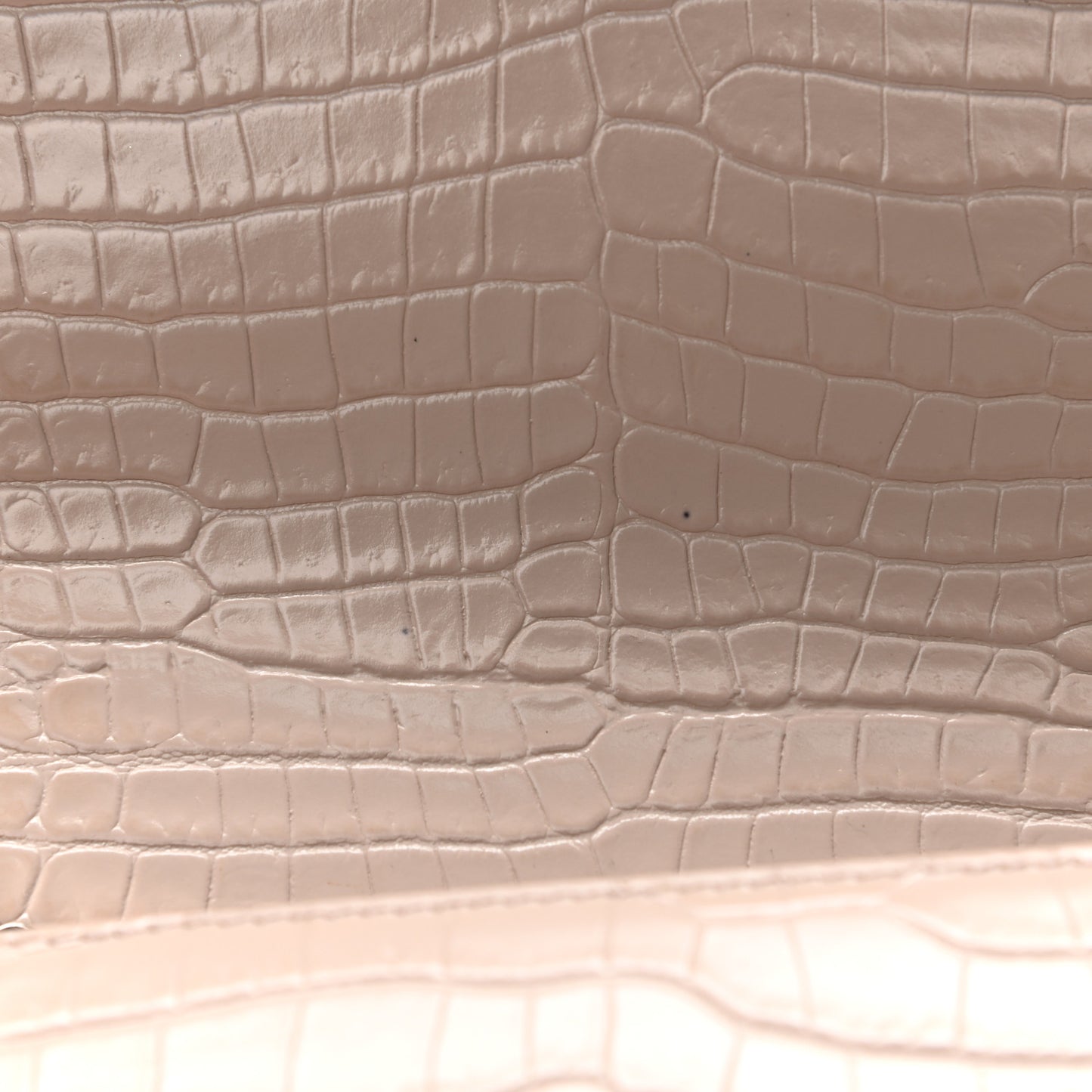 Calfskin Crocodile Embossed Small Classic Monogram Kate Tassel Satchel Light Pink