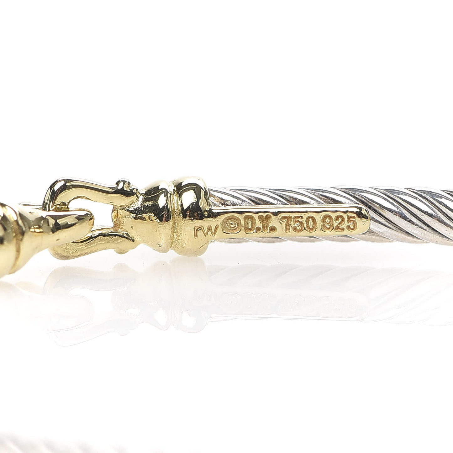Sterling Silver 18K Yellow Gold 3mm Kids Cable Buckle Bracelet