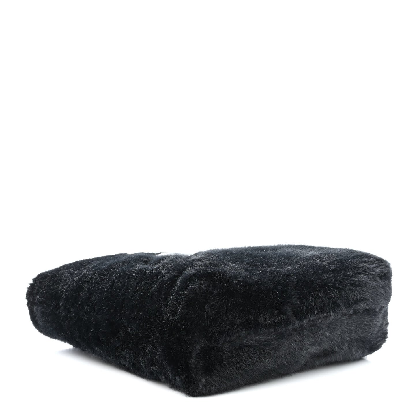 Faux Fur Duo Shopper Tote Black White