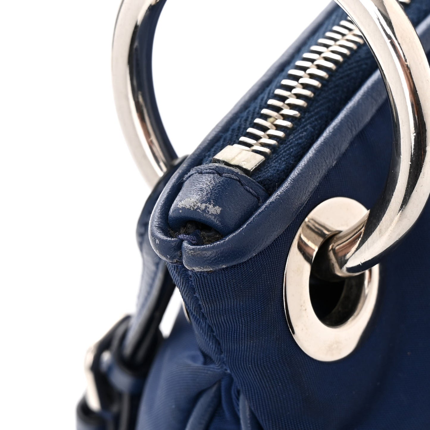 Tessuto Nylon Soft Calfskin Shoulder Bag Royal