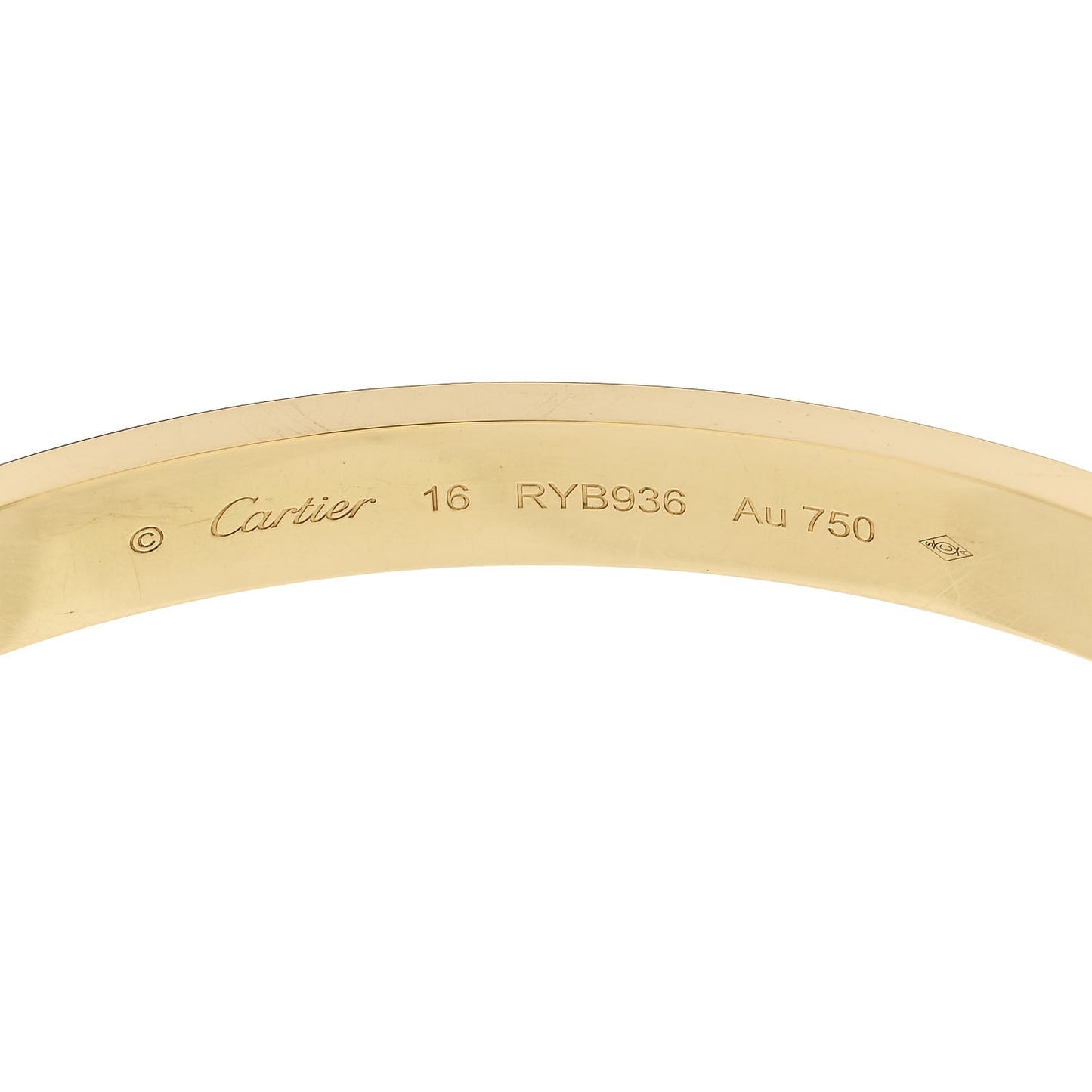 18K Yellow Gold LOVE Bracelet 16