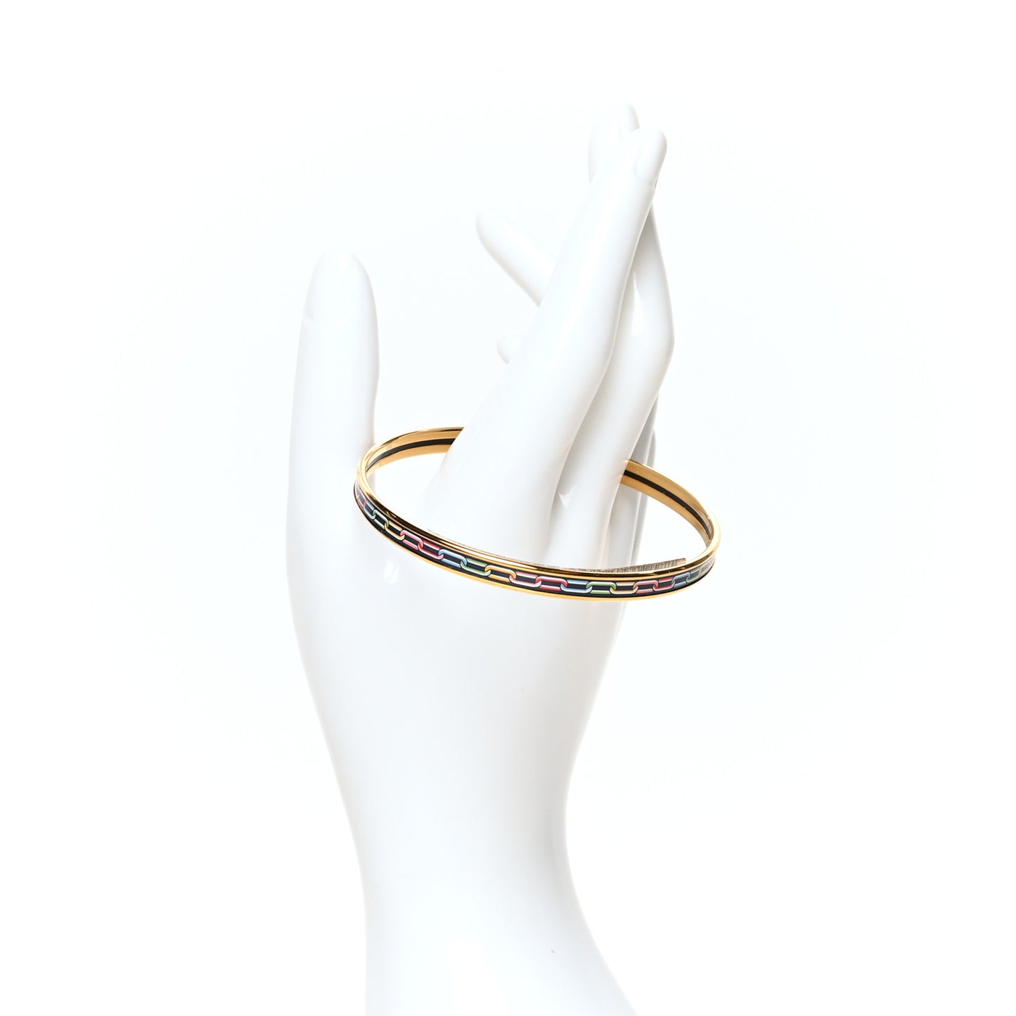 Enamel Printed Reaction En Chaines Extra Narrow Bracelet 70 Indigo Multicolor