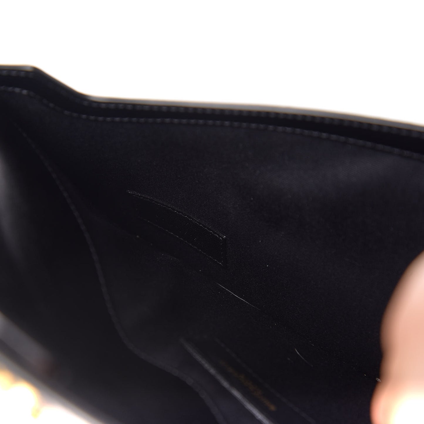 Smooth Shiny Calfskin Monogram Uptown Pouch Black